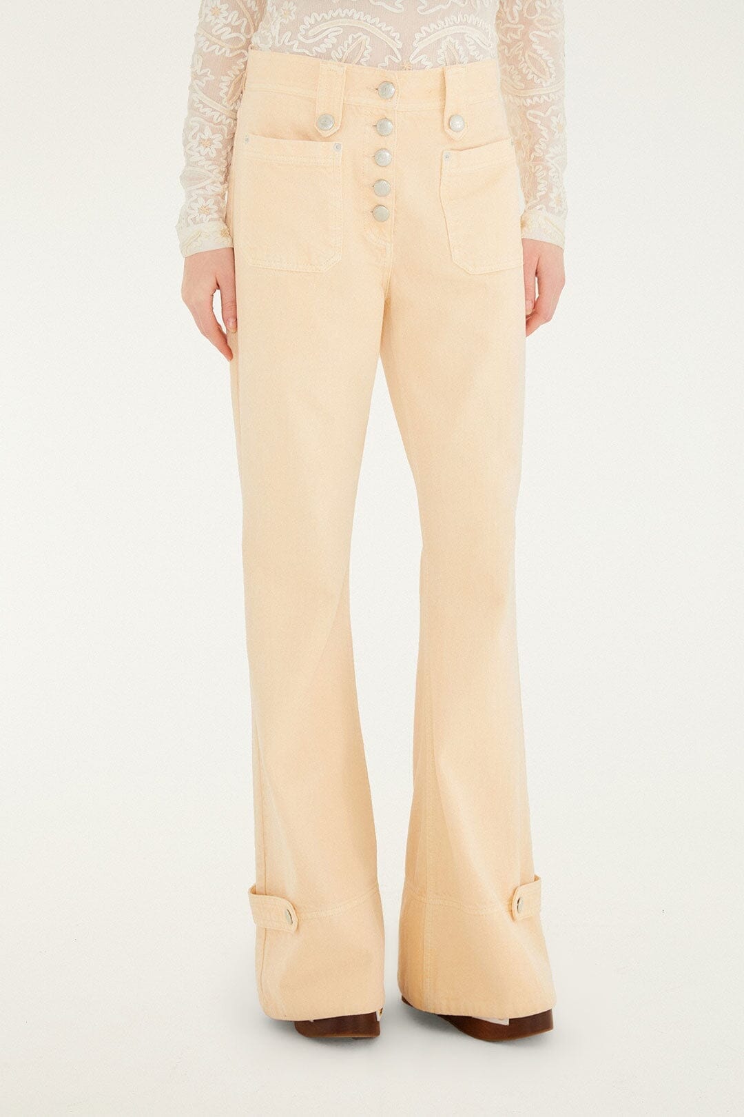 light pink flare pants