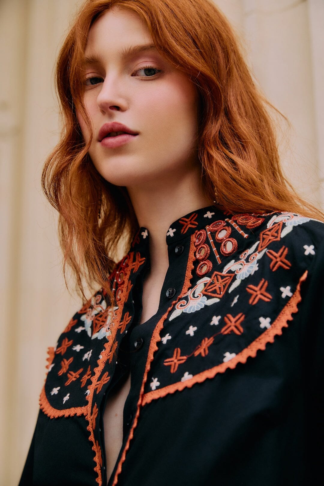 black embroidered long sleeve shirt 1