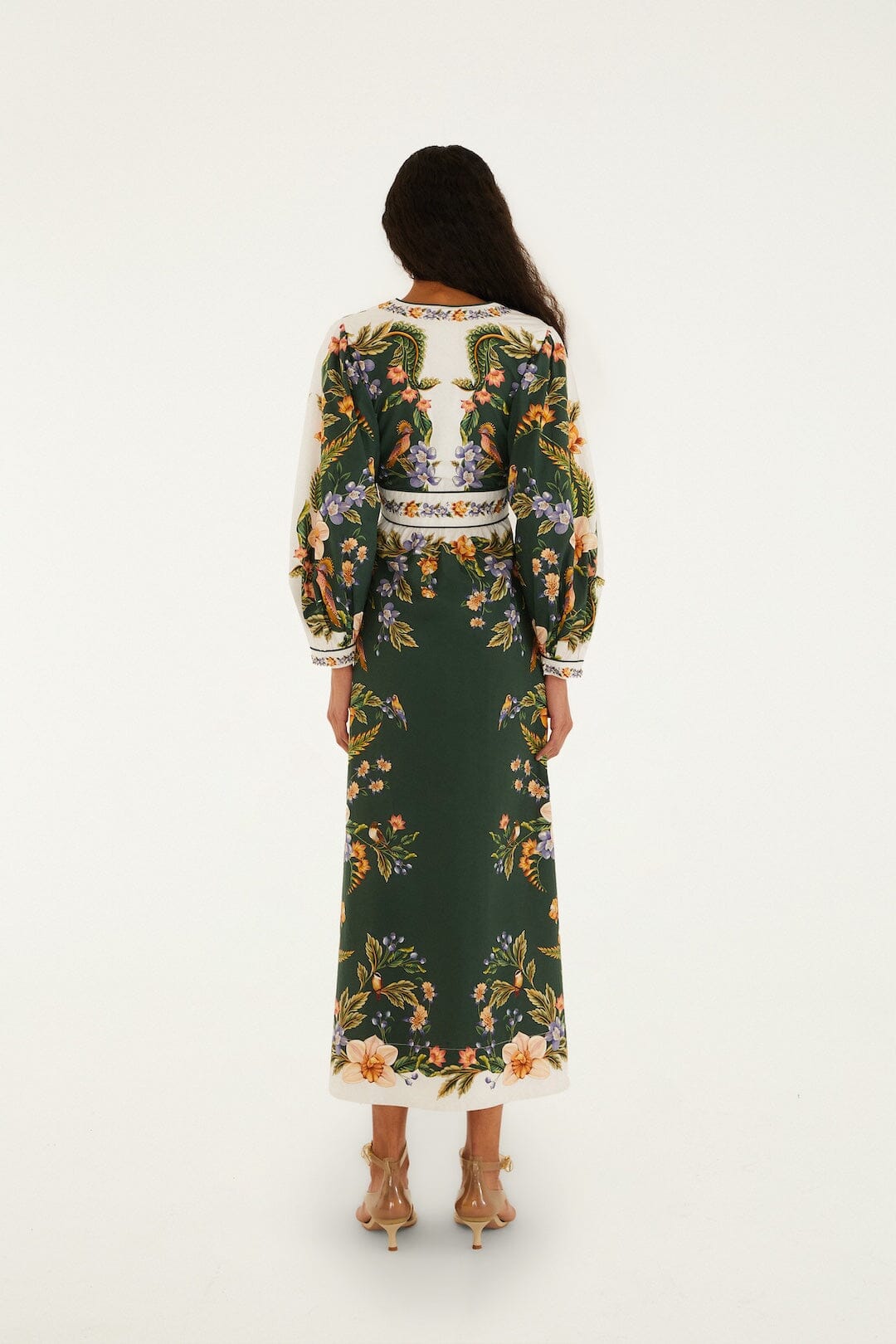 vestido largo verde natural