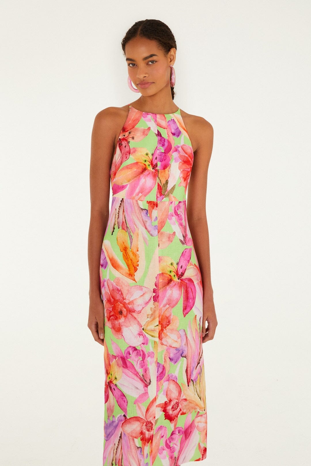 Vestido Midi Multicolor Artsy Flora