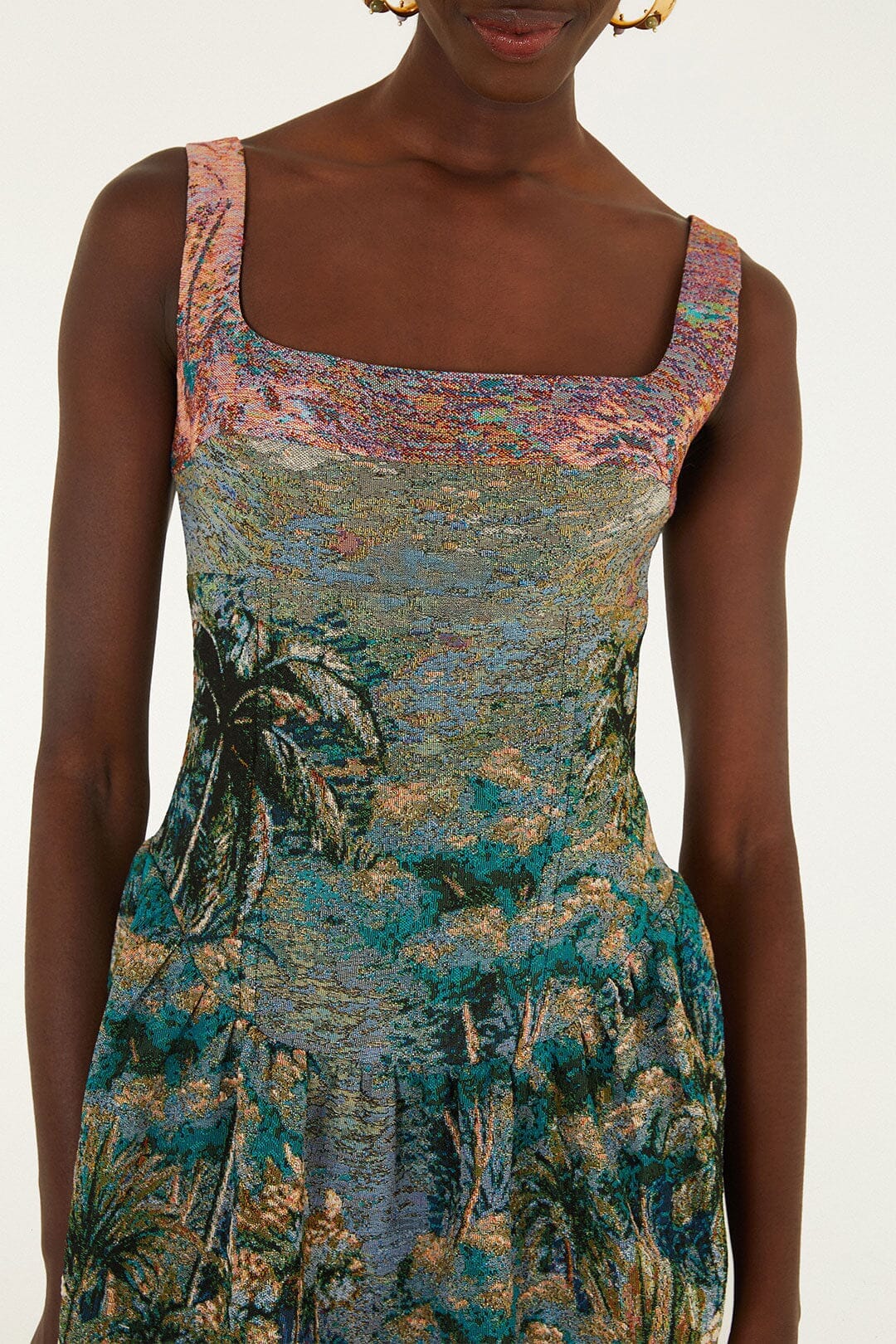 Maxi vestido Petricor Jacquard sin mangas