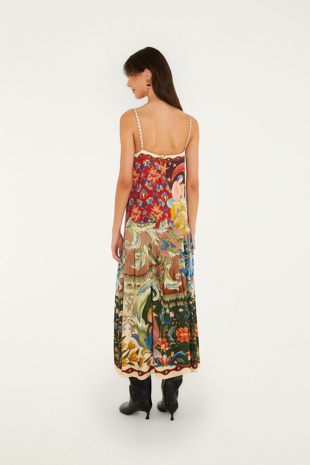 Maxi vestido Lunar Boho con tirantes de cuentas