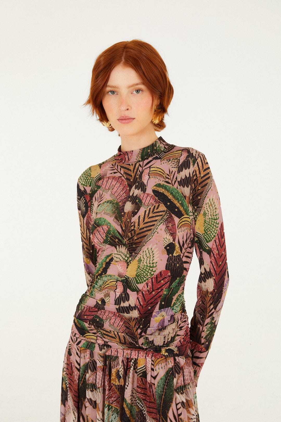 Blusa de Jersey Birds Blush