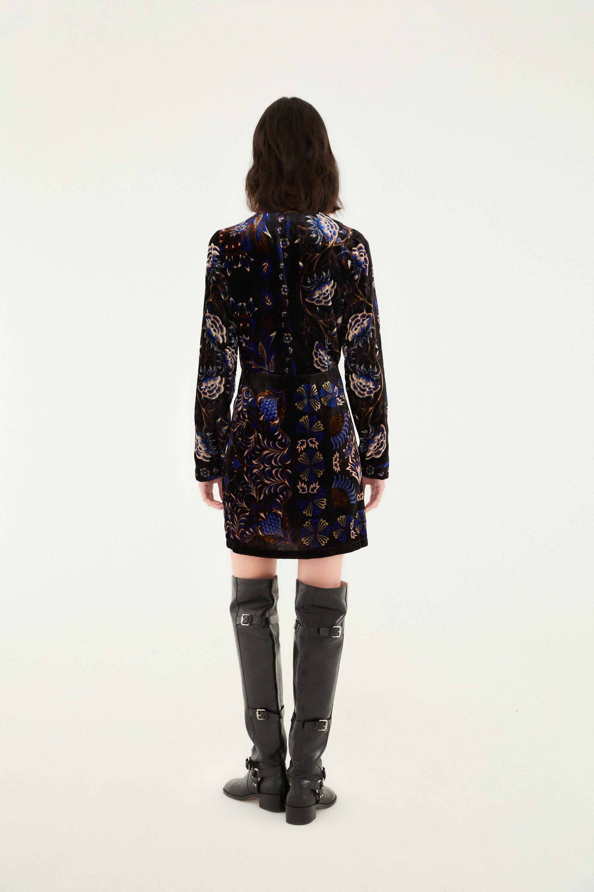 Mini Vestido Cruzado Arabesque Mix Scarves Negro