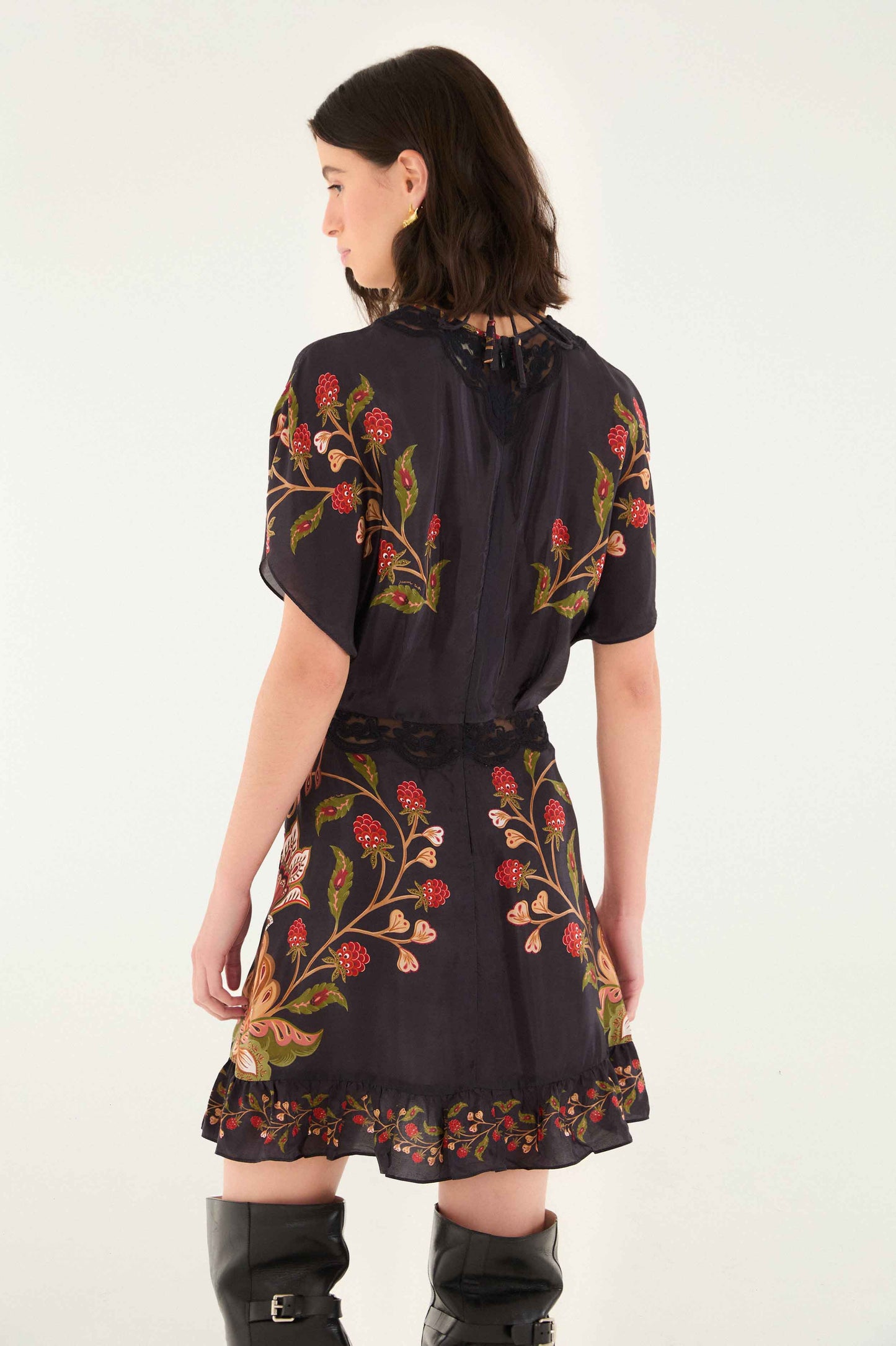 Mini Vestido Black Berry Garden