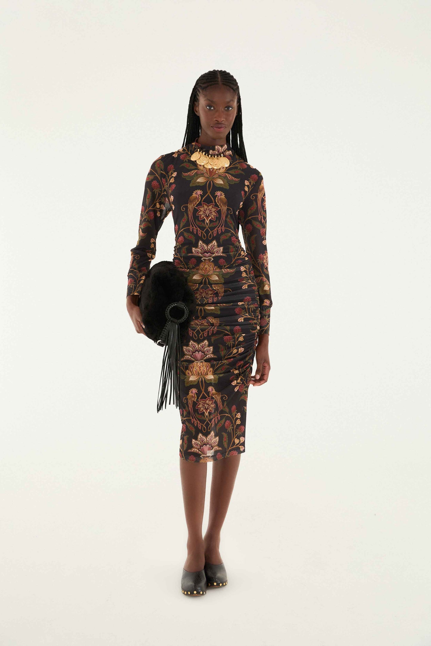 Vestido midi de tul negro Berry Garden