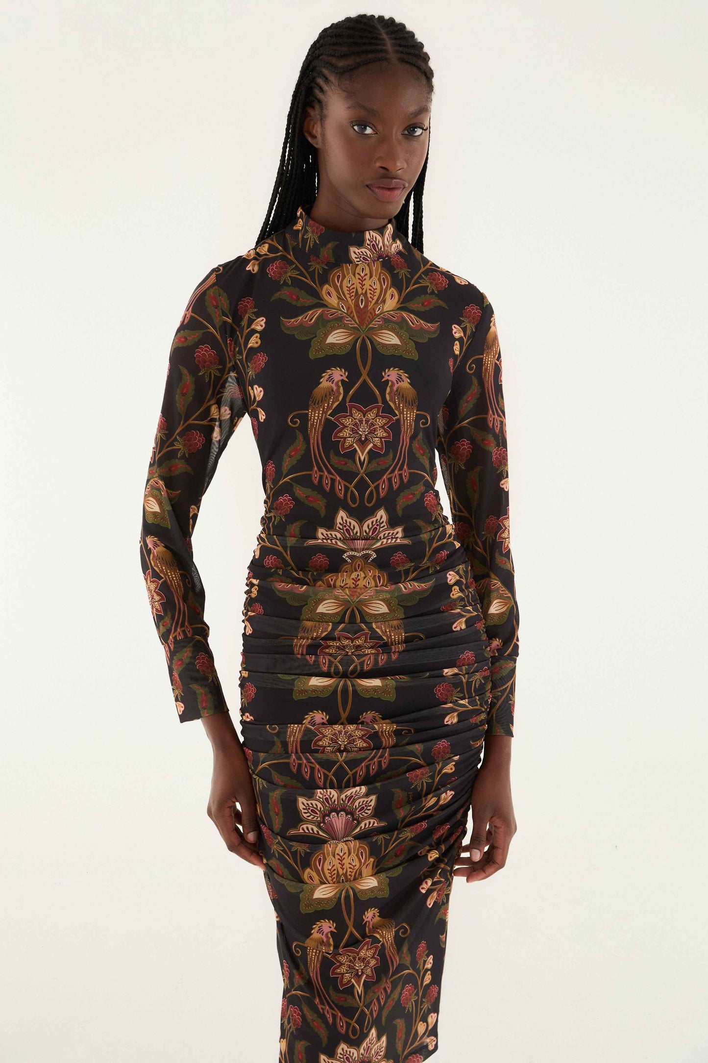 Vestido midi de tul negro Berry Garden
