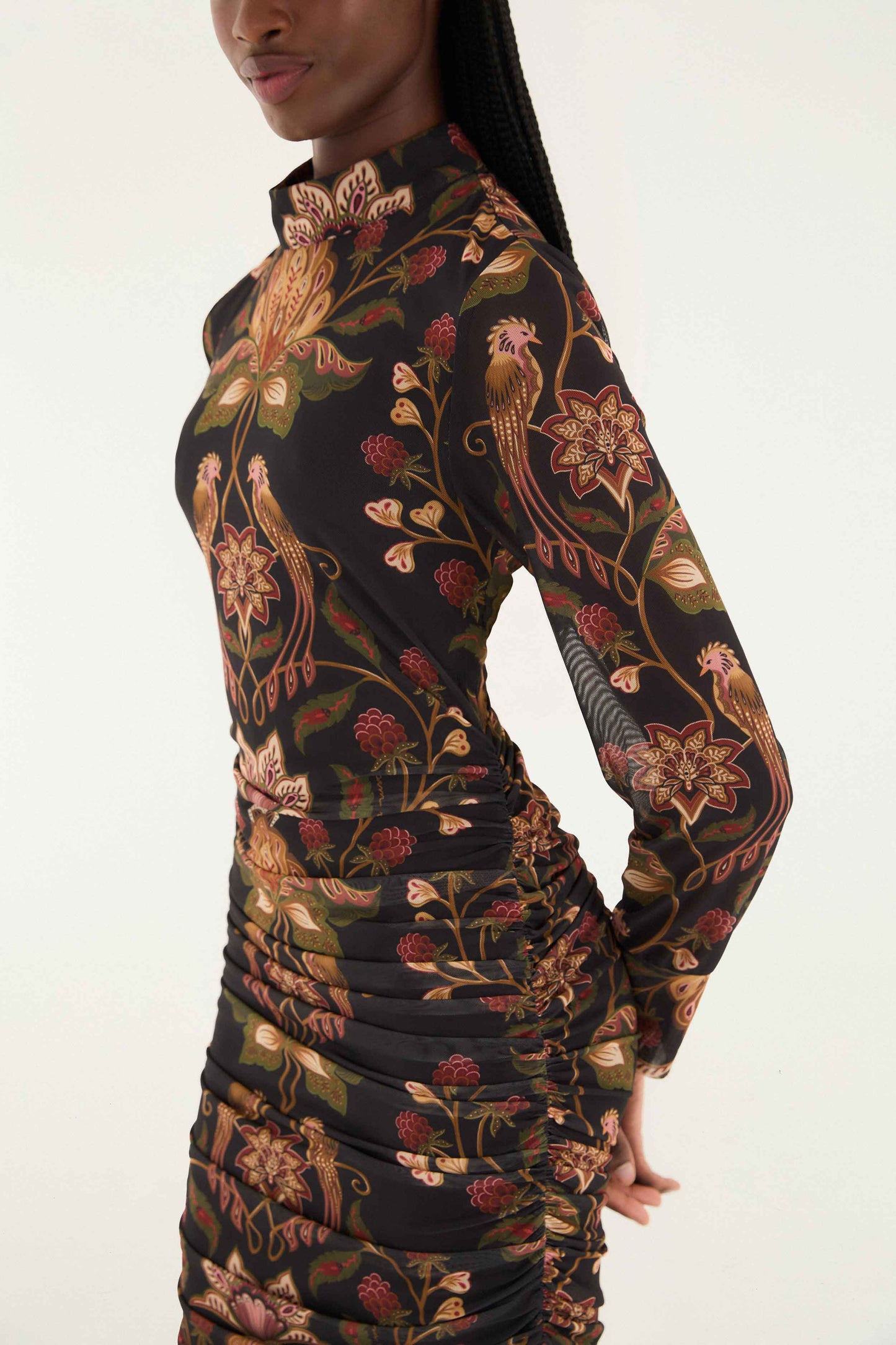 Vestido midi de tul negro Berry Garden