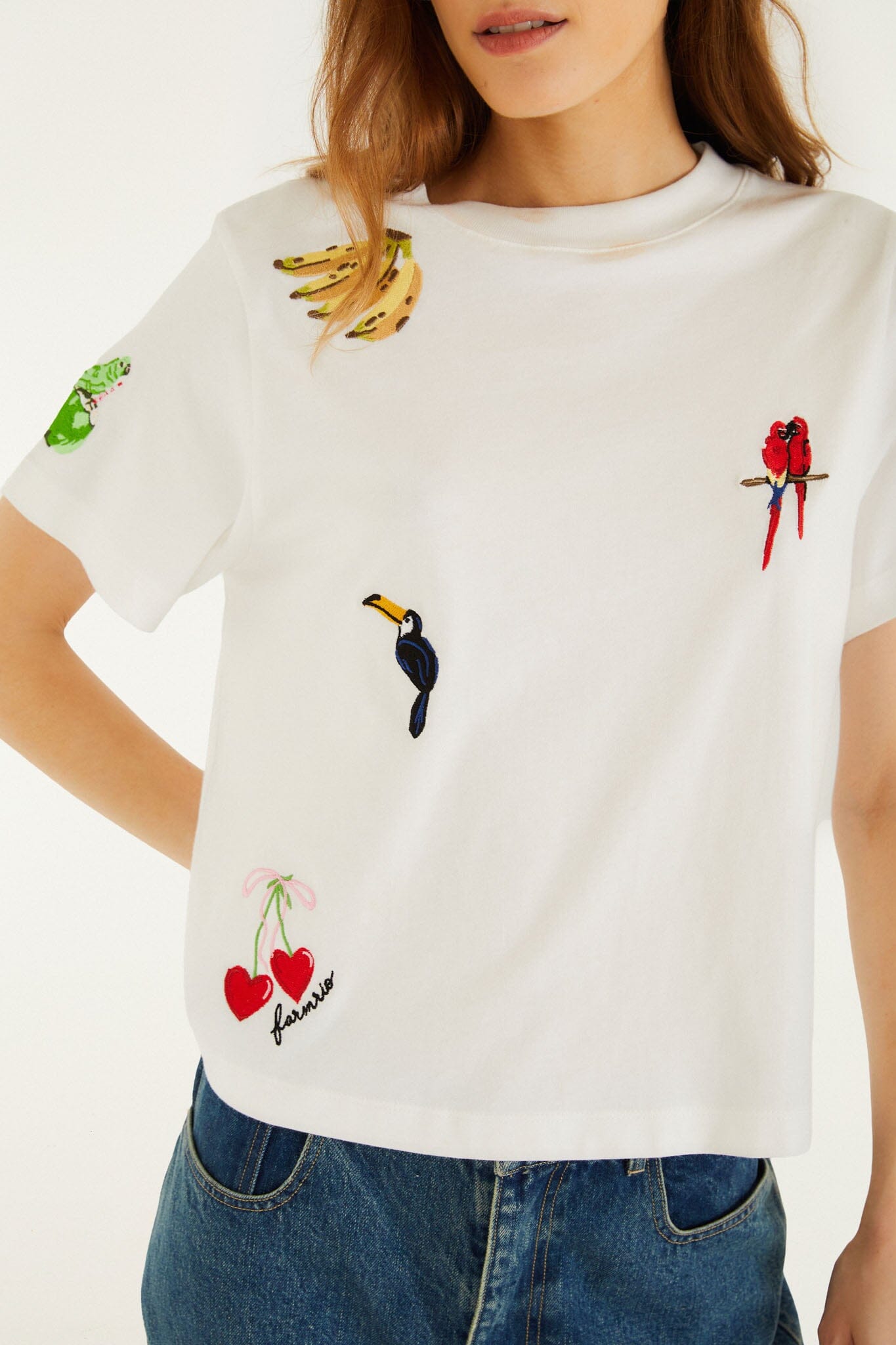 Playera Blanco Hueso Bordada Cool Day