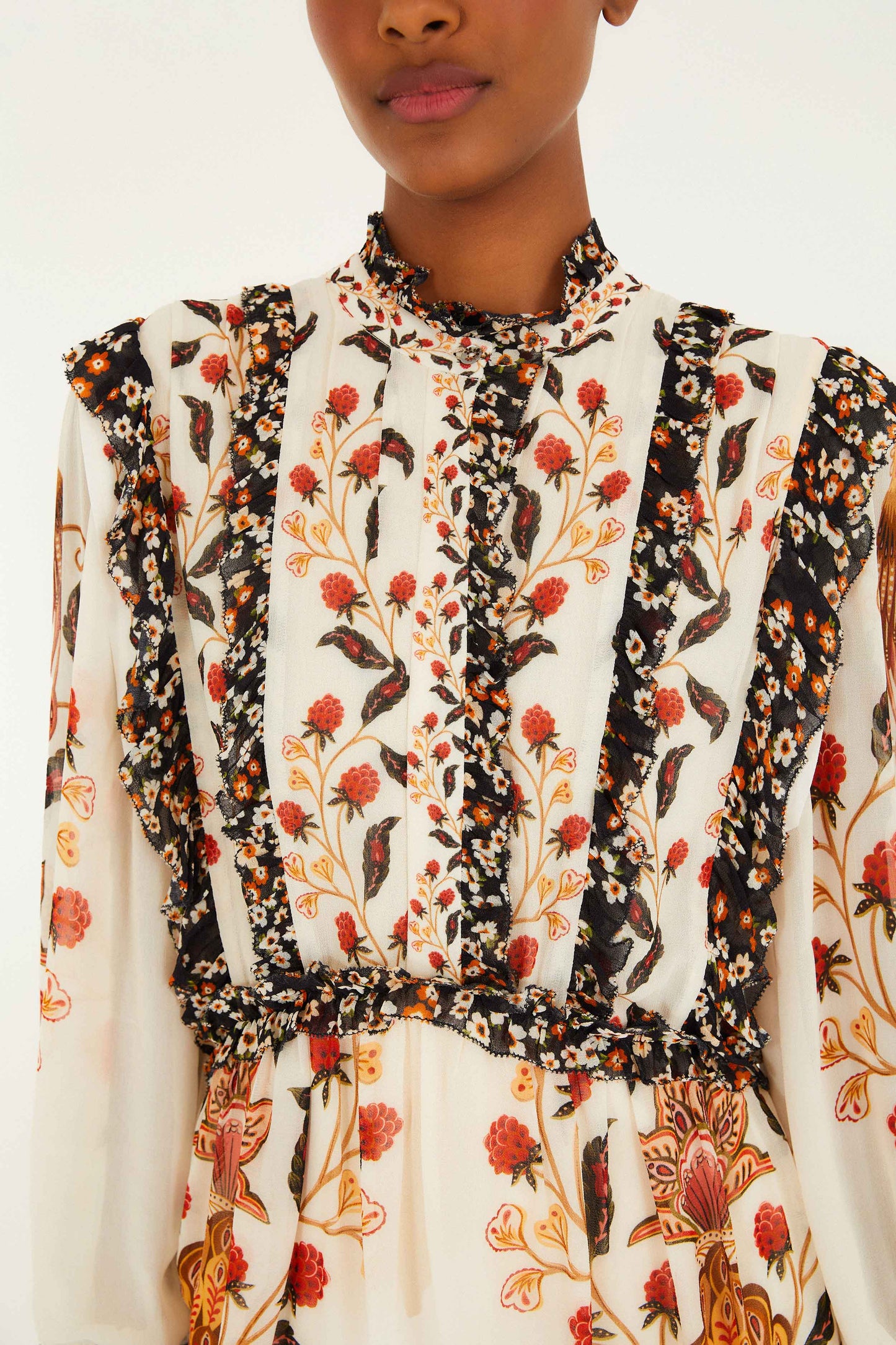 Mini Vestido Crema Jardín de Bayas