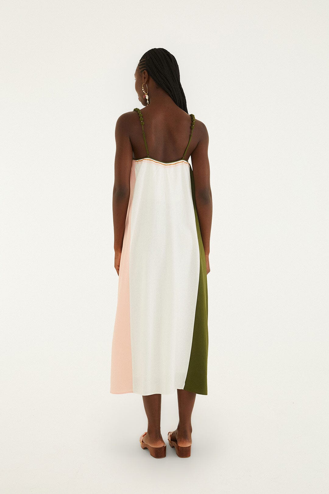 Maxi Vestido con Bordado de Punto de Cruz sin Mangas