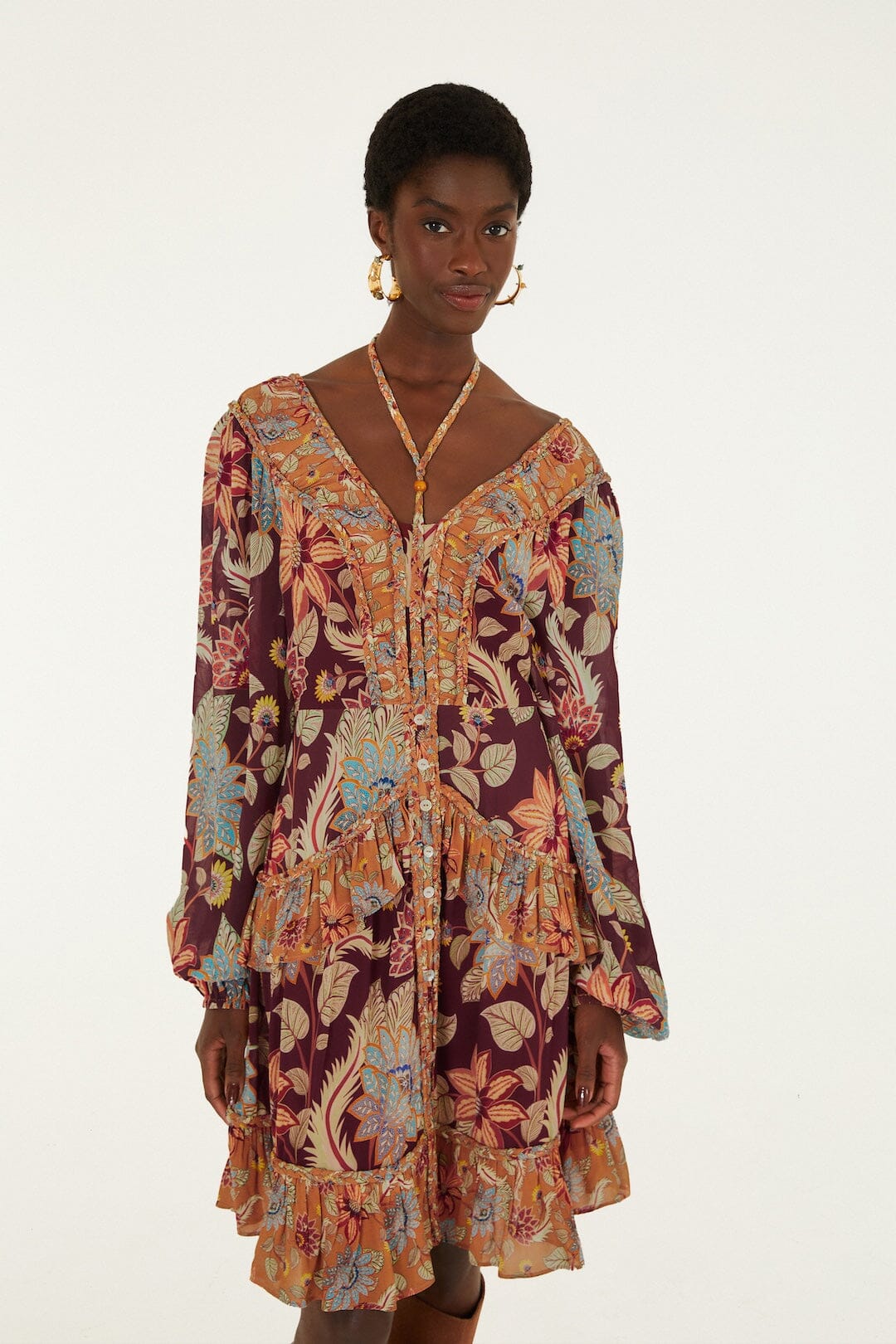 Mini Vestido Delhi Floral Mixed