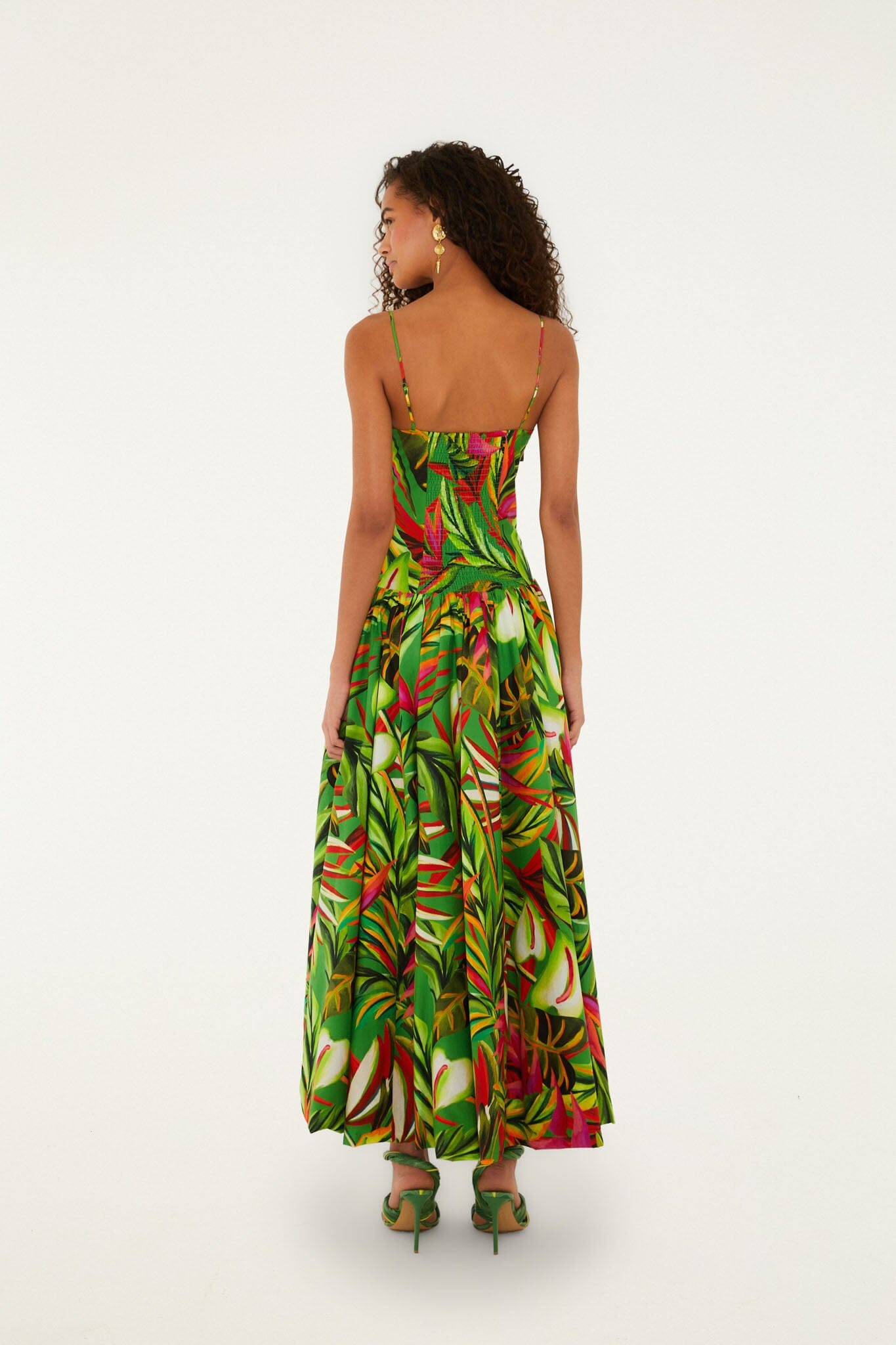 Maxi Vestido Verde Tropical Dream Drapeado