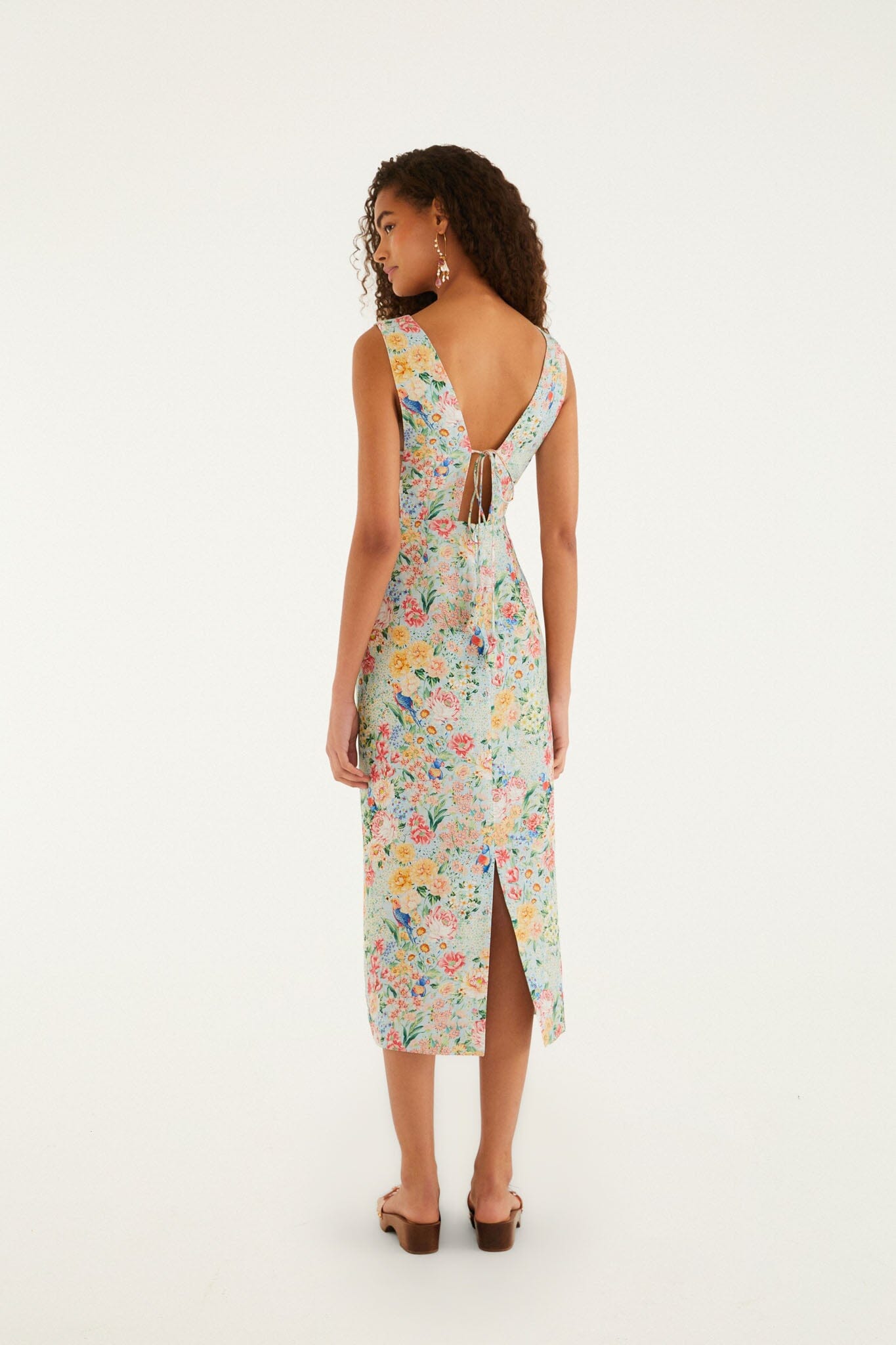 Vestido Midi Multicolor Rendeira con Corpiño 3D
