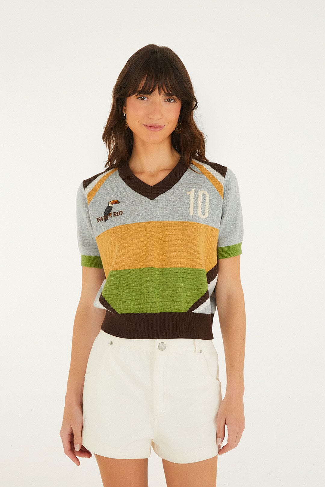 Top de Punto Tucán Multicolor de Manga Corta
