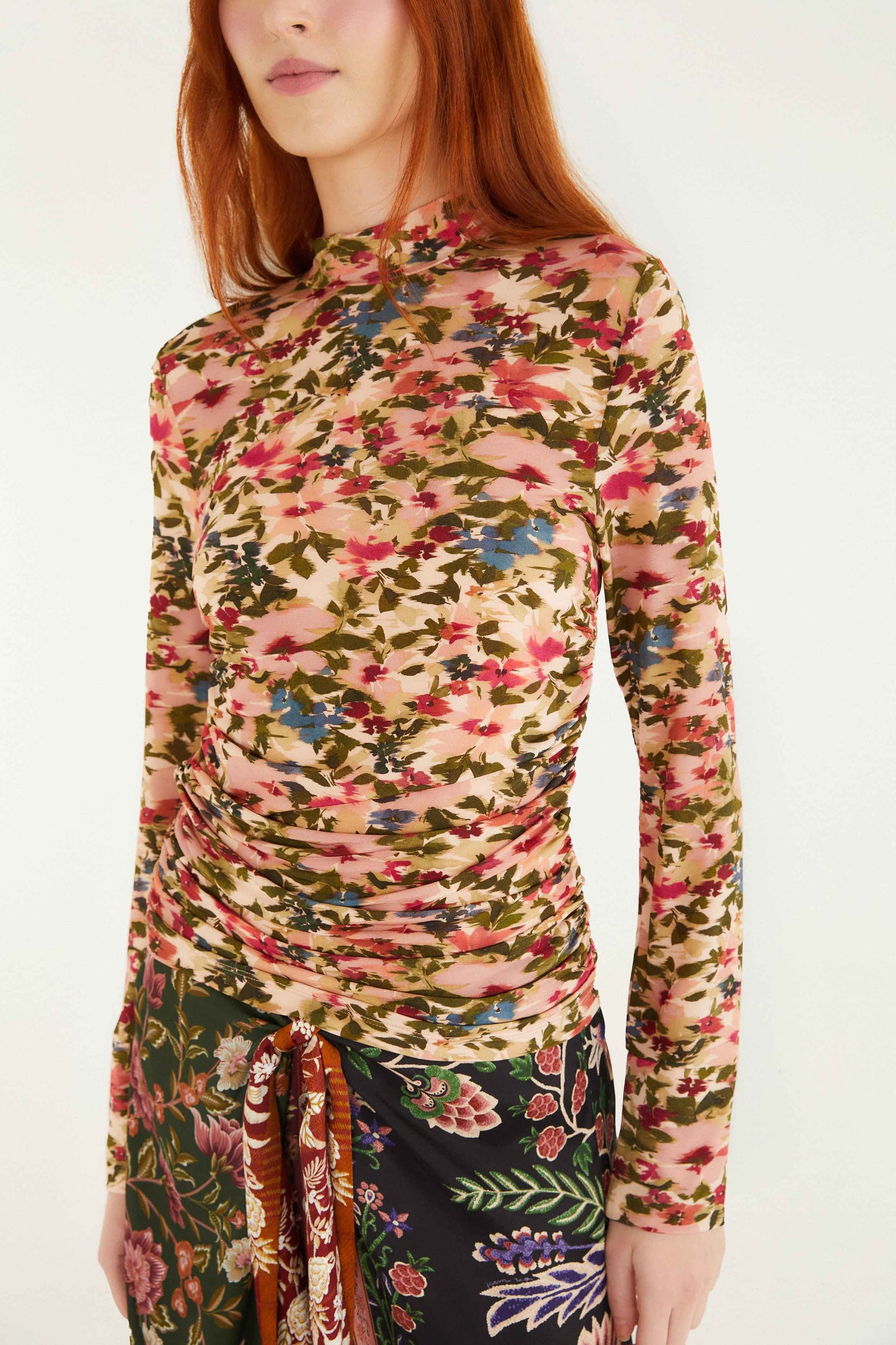 Blusa Ikat Tiny Flowers Rosa