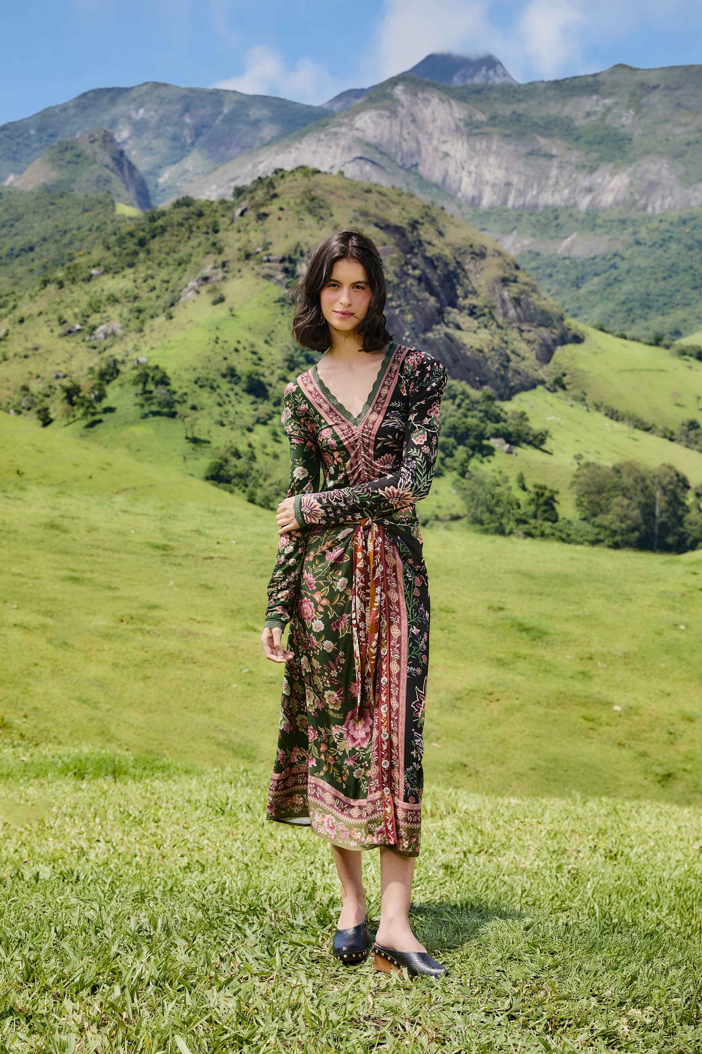 winter garden mix long sleeve blouse