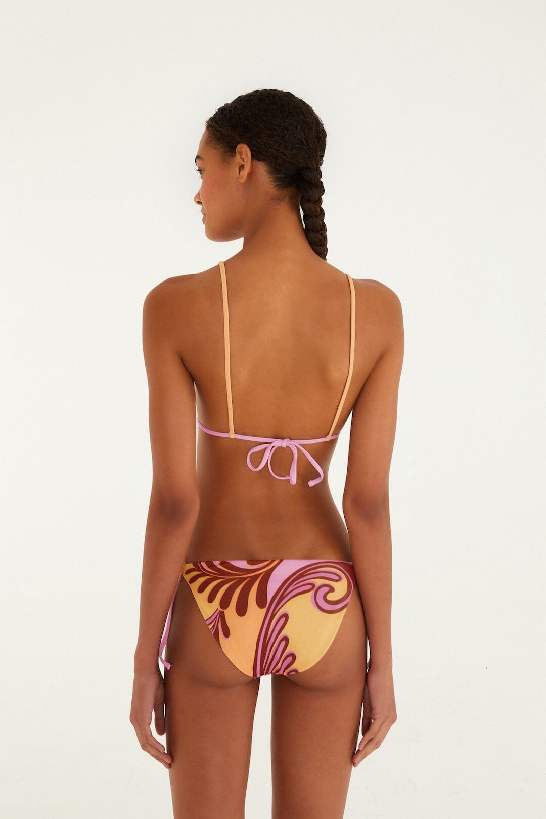 arabesc soft yellow triangle bikini top