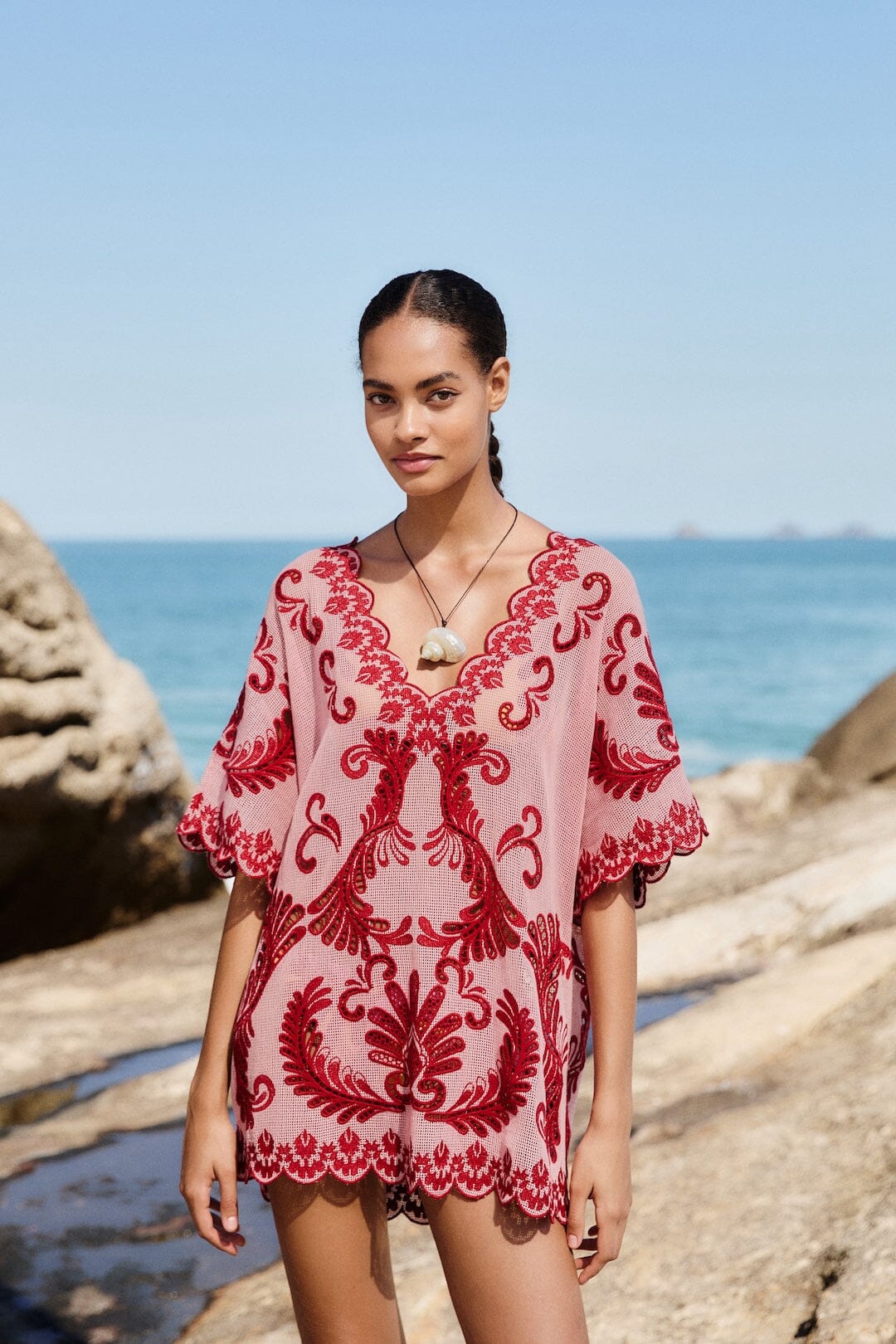 vestido arabesco rosa claro