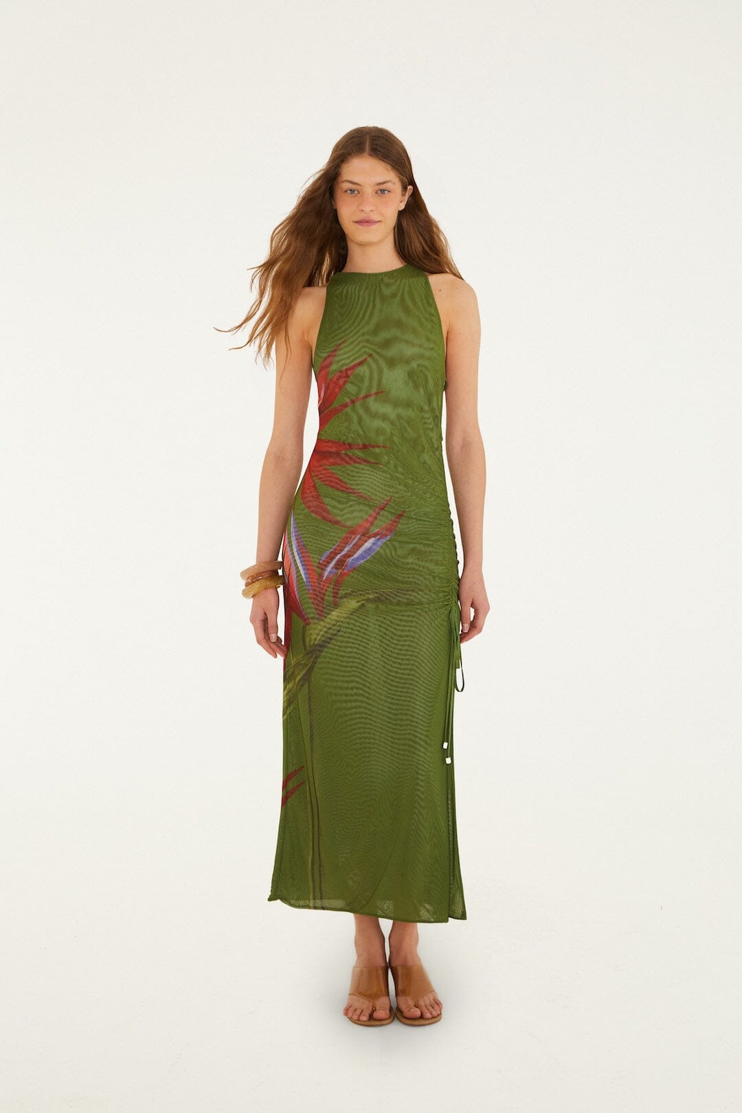 Maxi Vestido Verde Oscuro Strelitzia