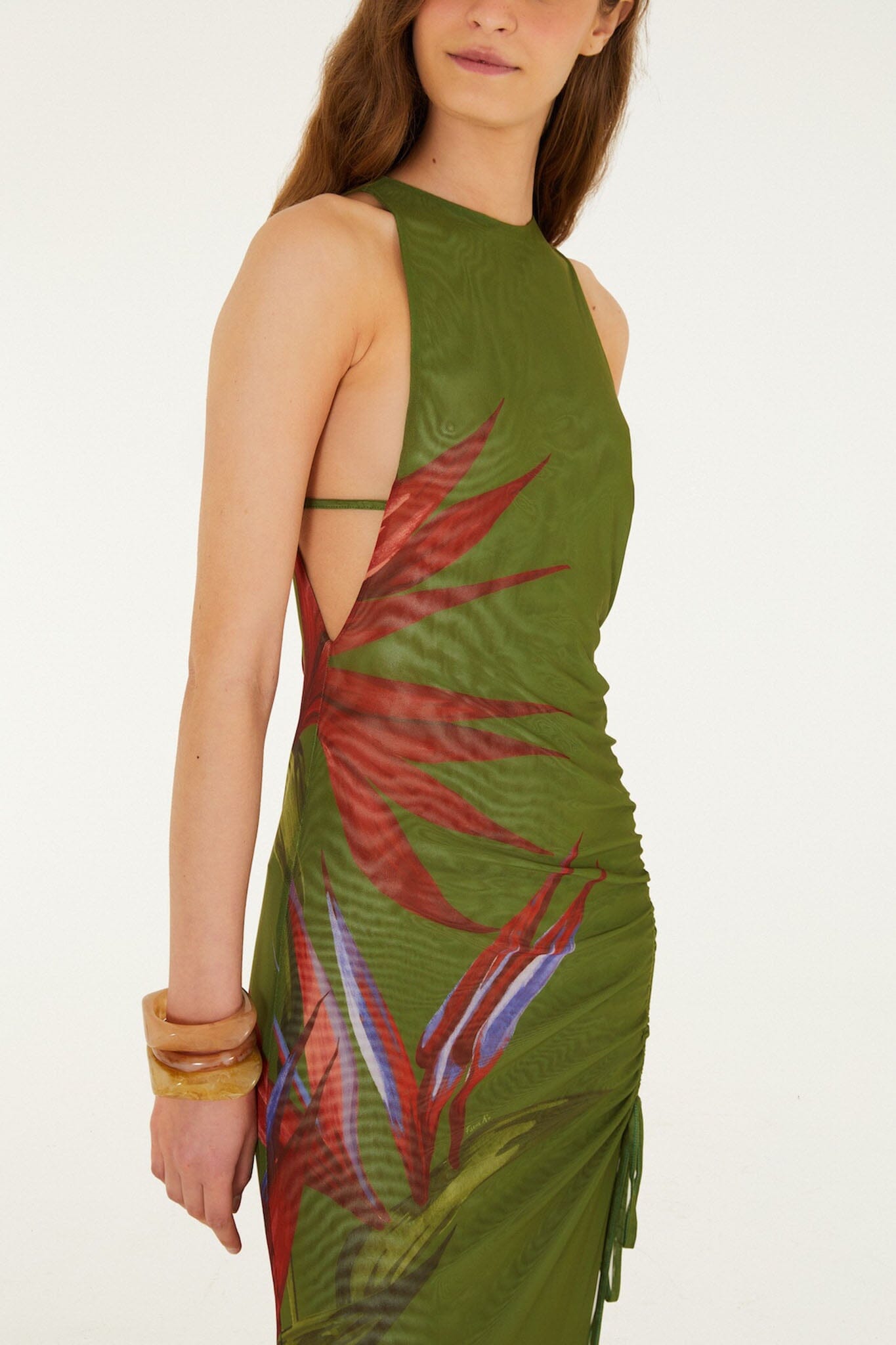 Maxi Vestido Verde Oscuro Strelitzia