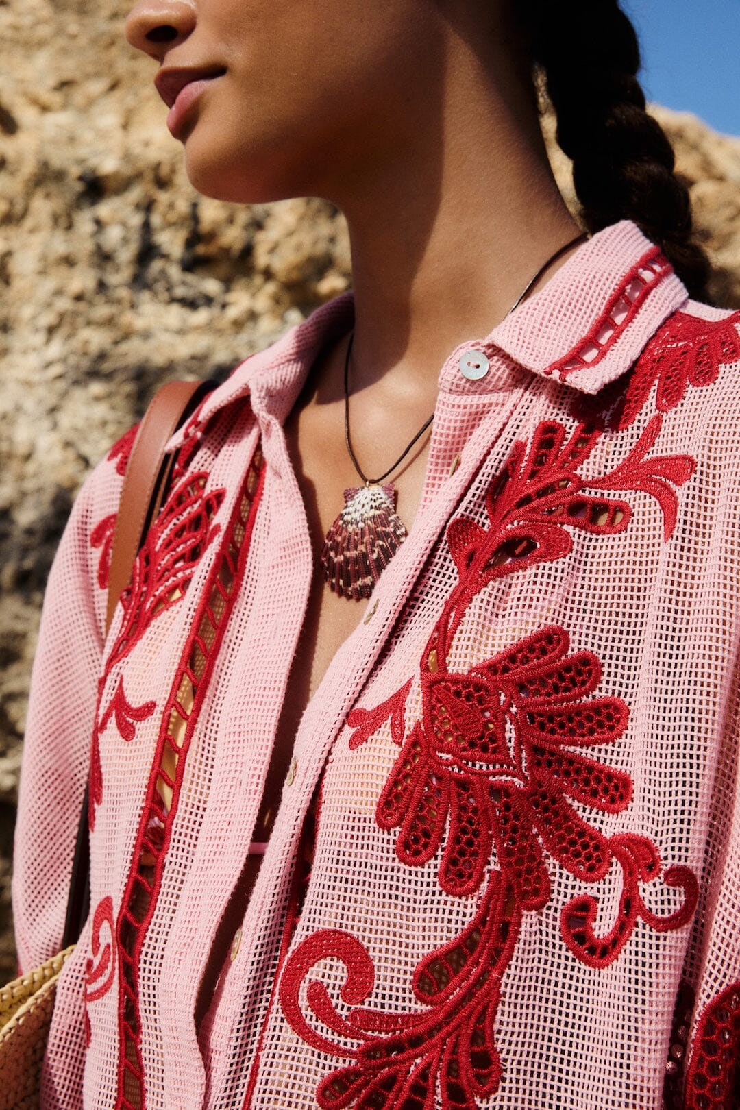 blusa arabesca rosa claro