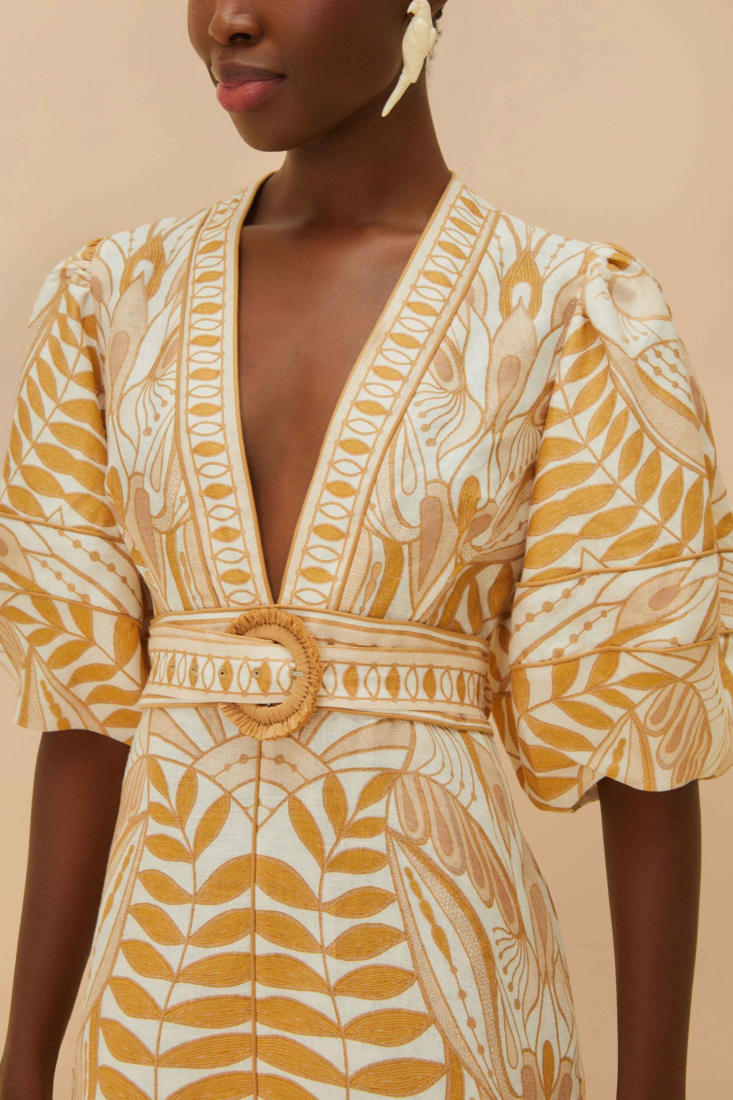 Minivestido de encaje blanco roto Nature LENZING™ ECOVERO™ Euroflax™.