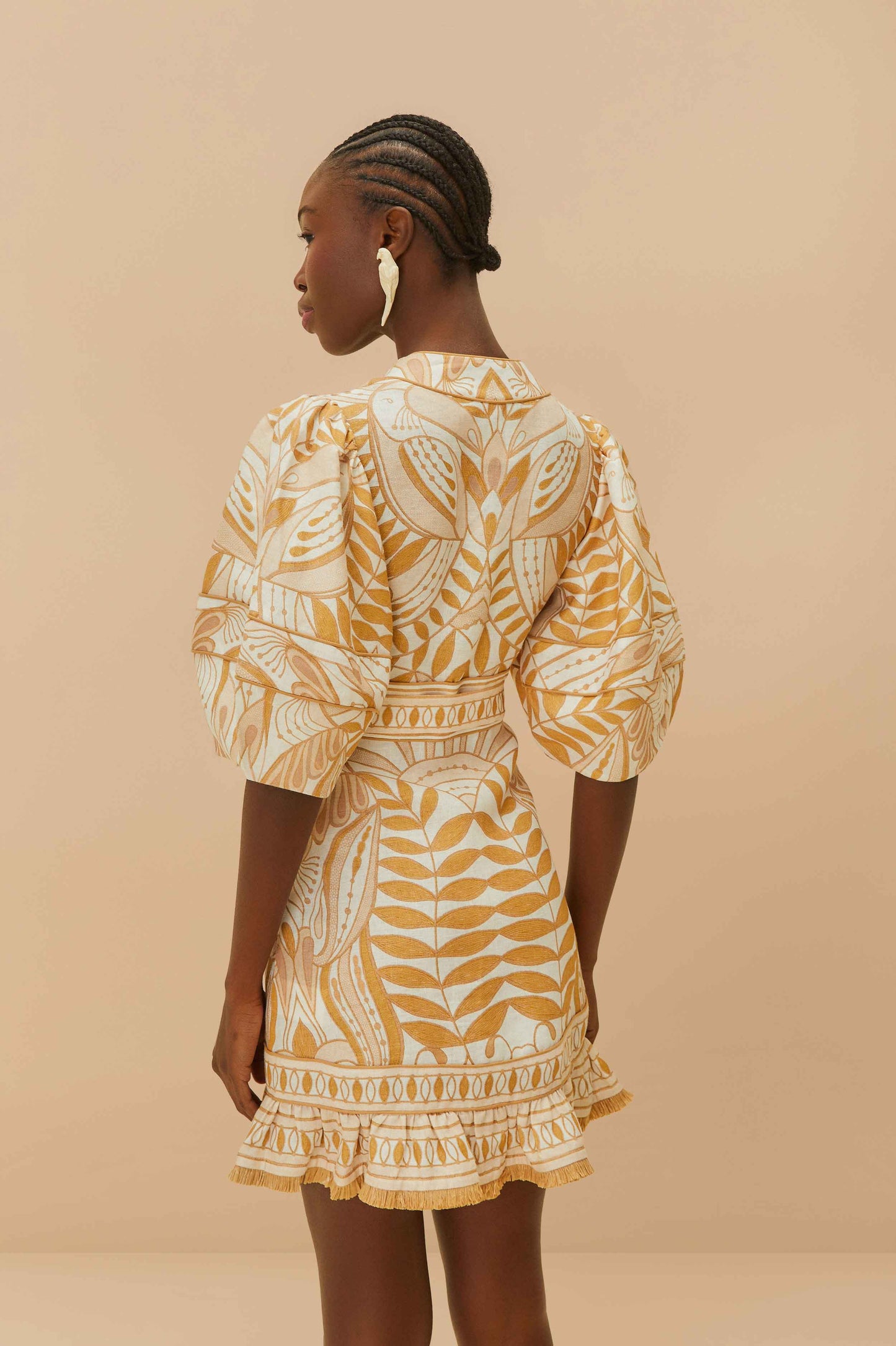 Minivestido de encaje blanco roto Nature LENZING™ ECOVERO™ Euroflax™.