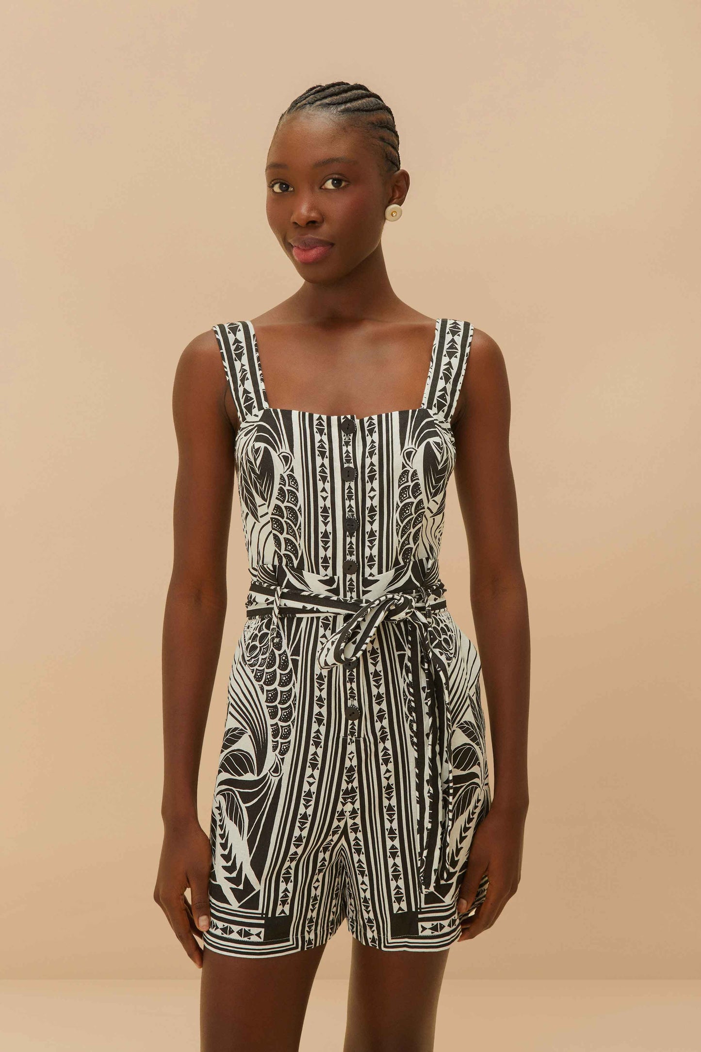 Off-White Monochrome Elegance Scarf LENZING™ ECOVERO™ Euroflax™ Romper