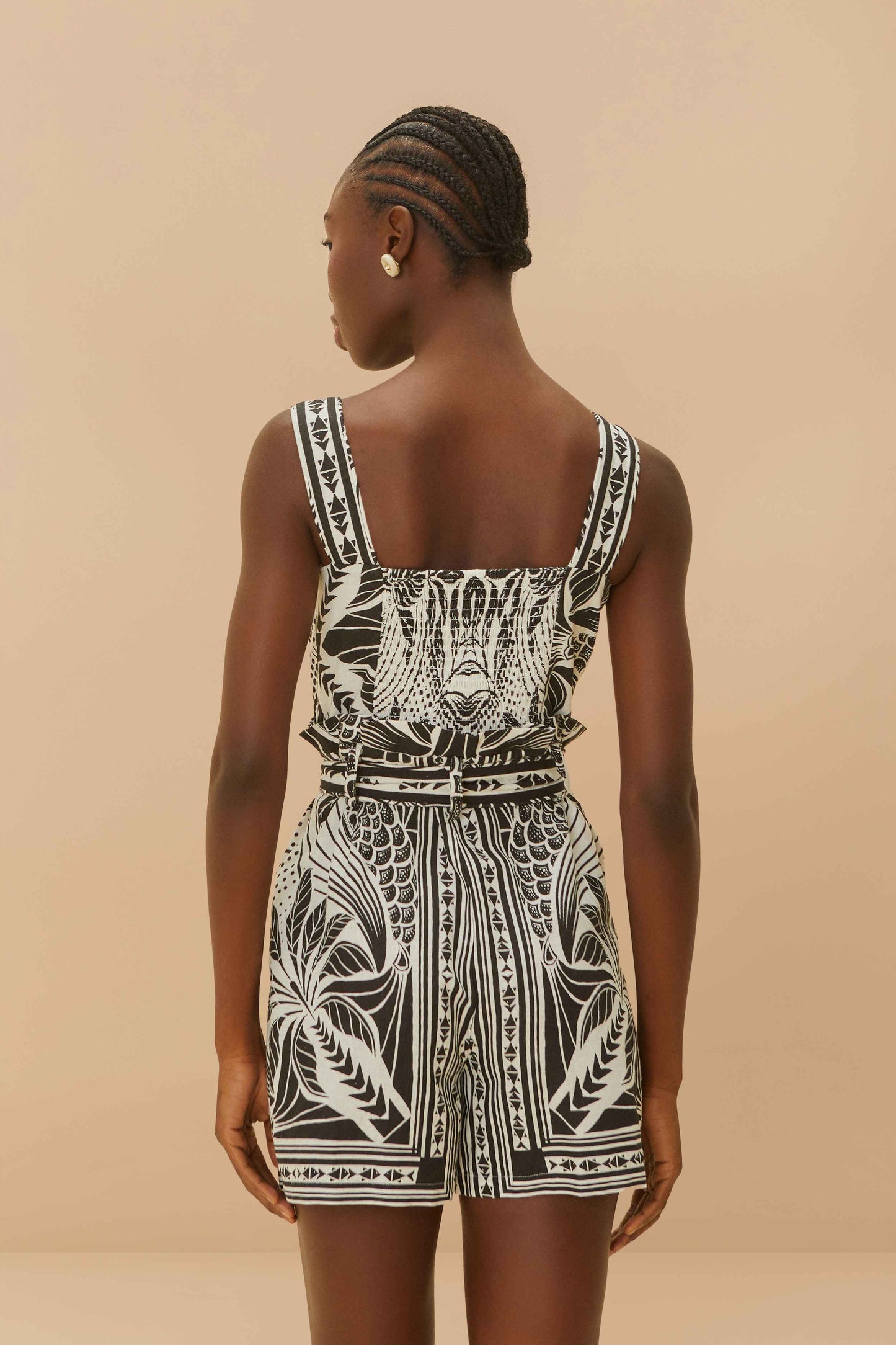Off-White Monochrome Elegance Scarf LENZING™ ECOVERO™ Euroflax™ Romper