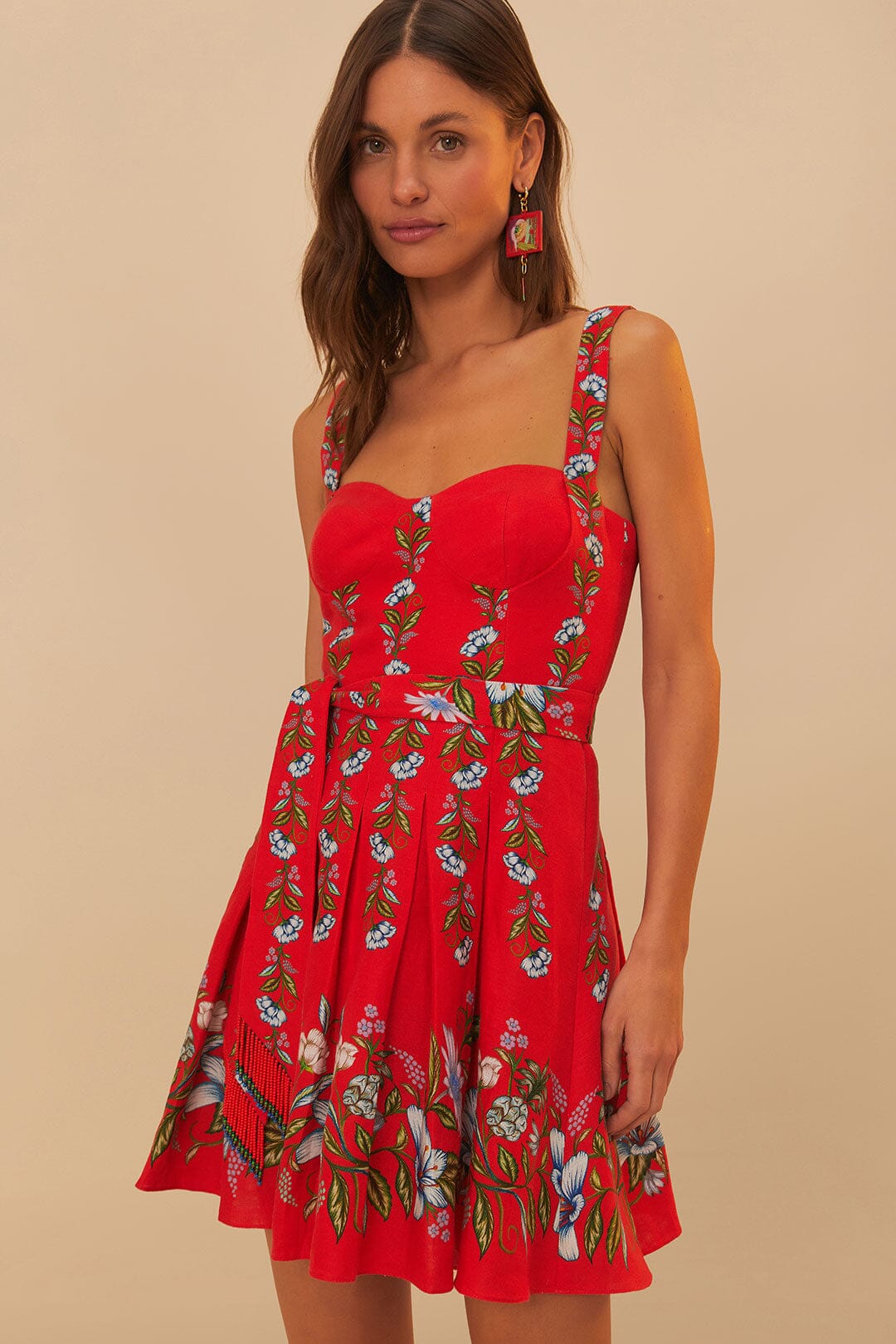 Ramo de flores dulces rojas LENZING™ ECOVERO™ Euroflax™ Mini Vestido