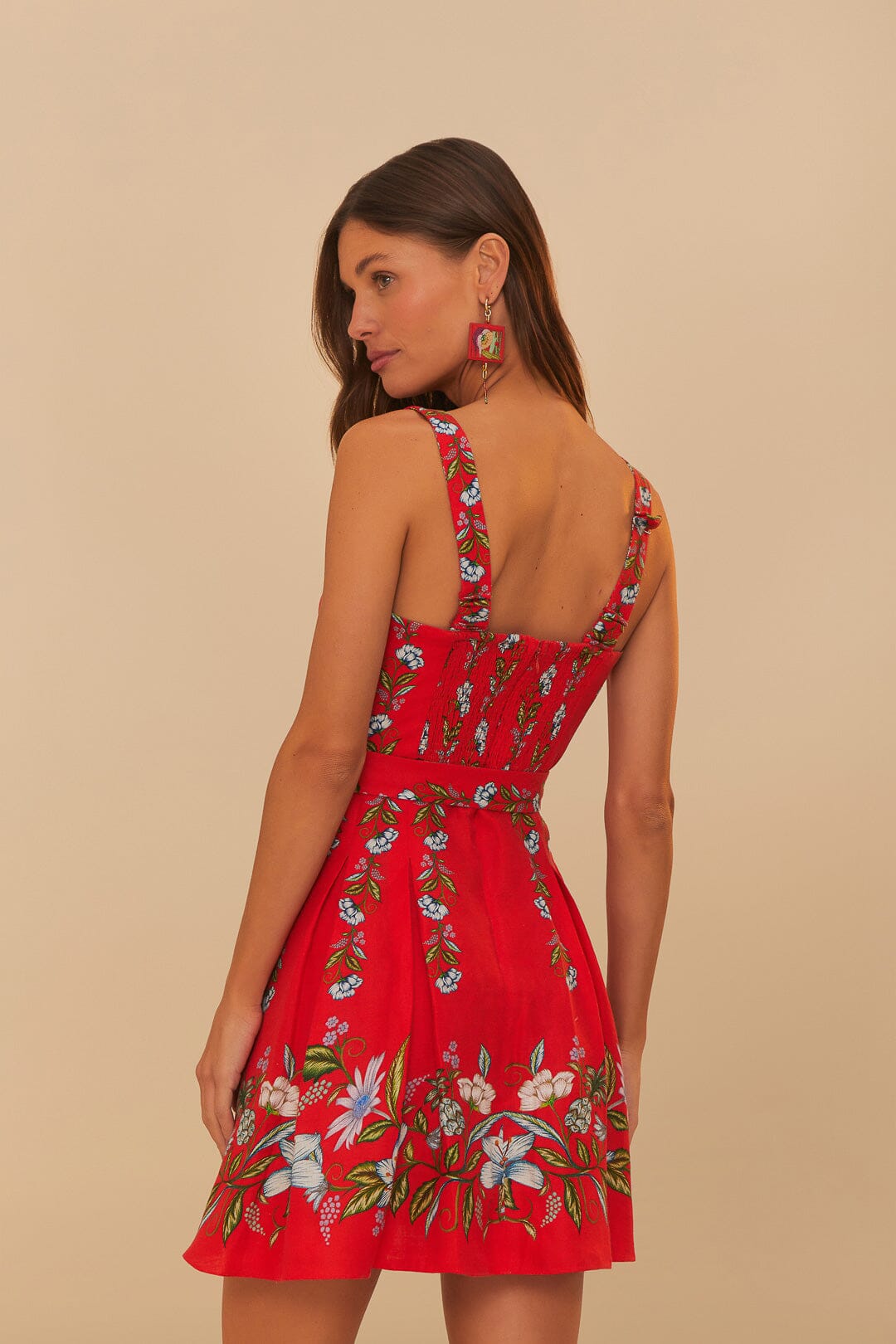 Ramo de flores dulces rojas LENZING™ ECOVERO™ Euroflax™ Mini Vestido