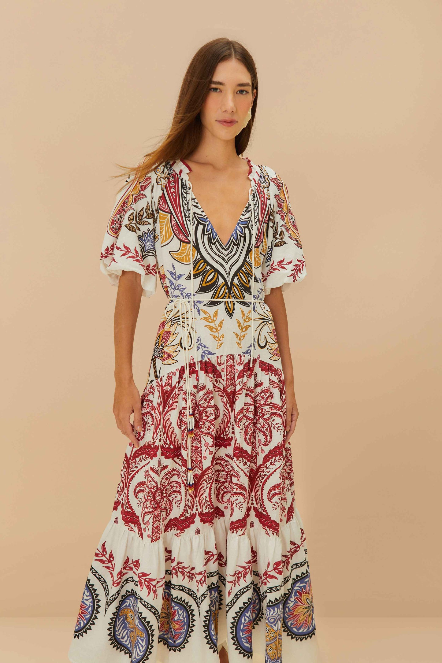 Maxi Vestido Camafeu Tropical Boho Glam LENZING™ ECOVERO™ Euroflax™