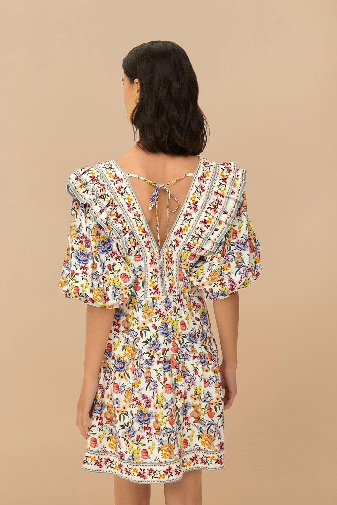 Mini vestido Off-White Greek Garden LENZING™ ECOVERO™ Euroflax™.
