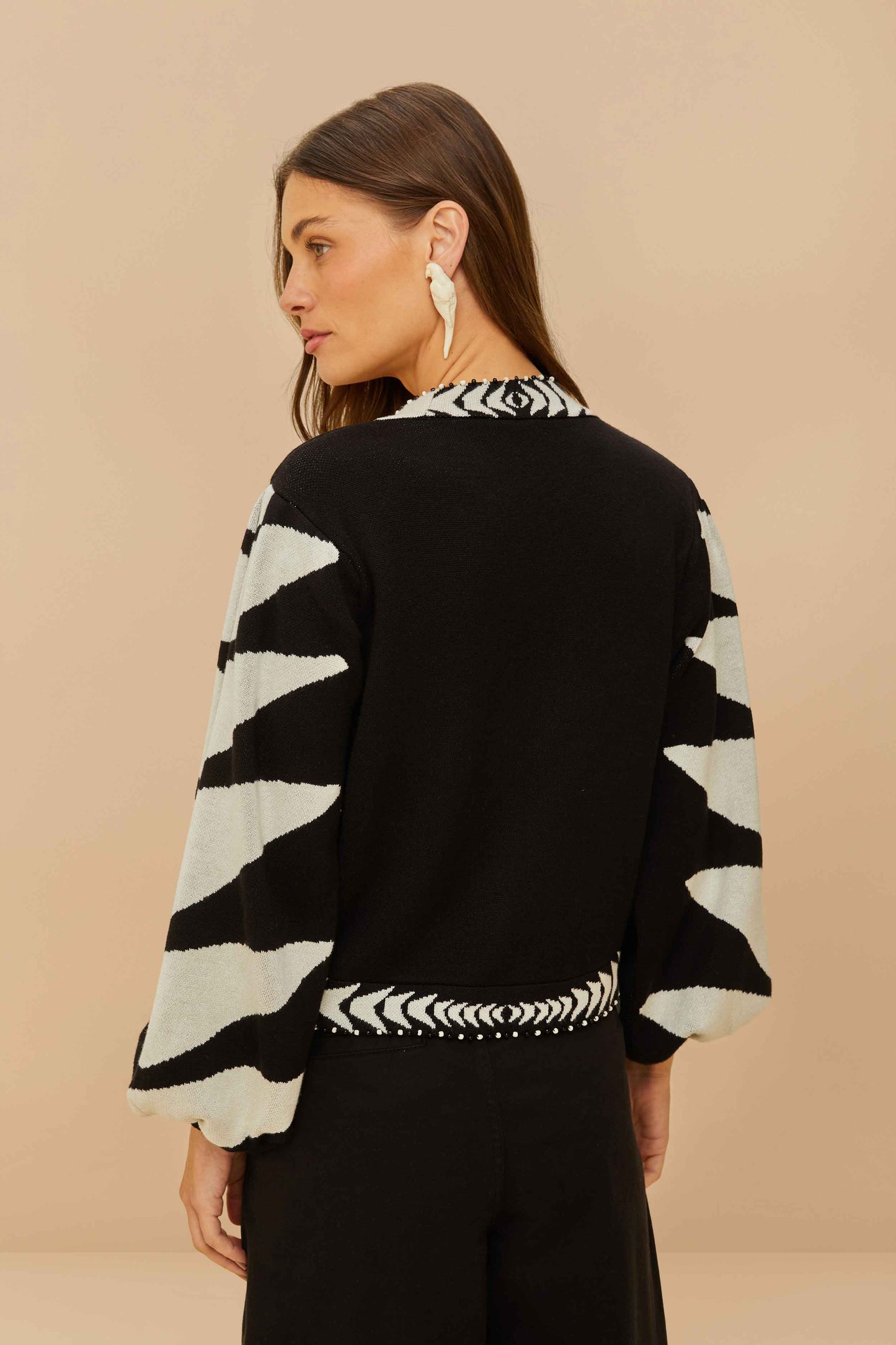 Black Palms Graphic Cardigan