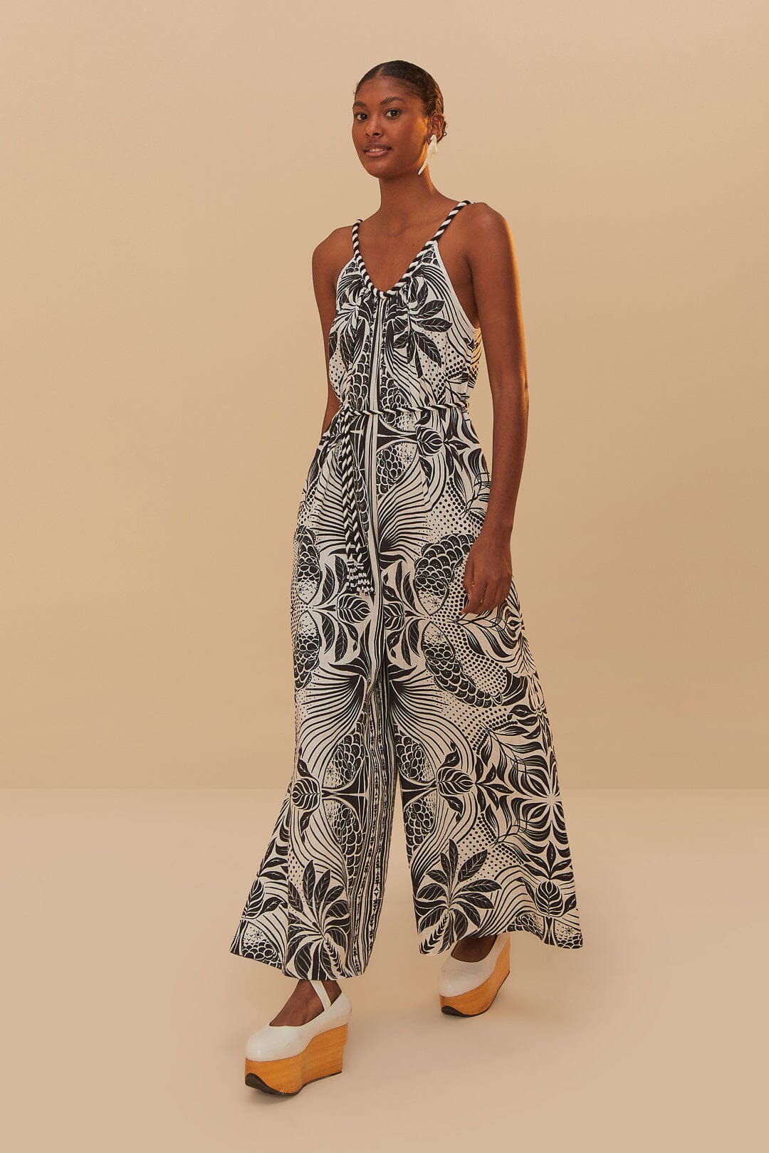 Off-White Monochrome Elegance Scarf LENZING™ ECOVERO™ Euroflax™ Jumpsuit