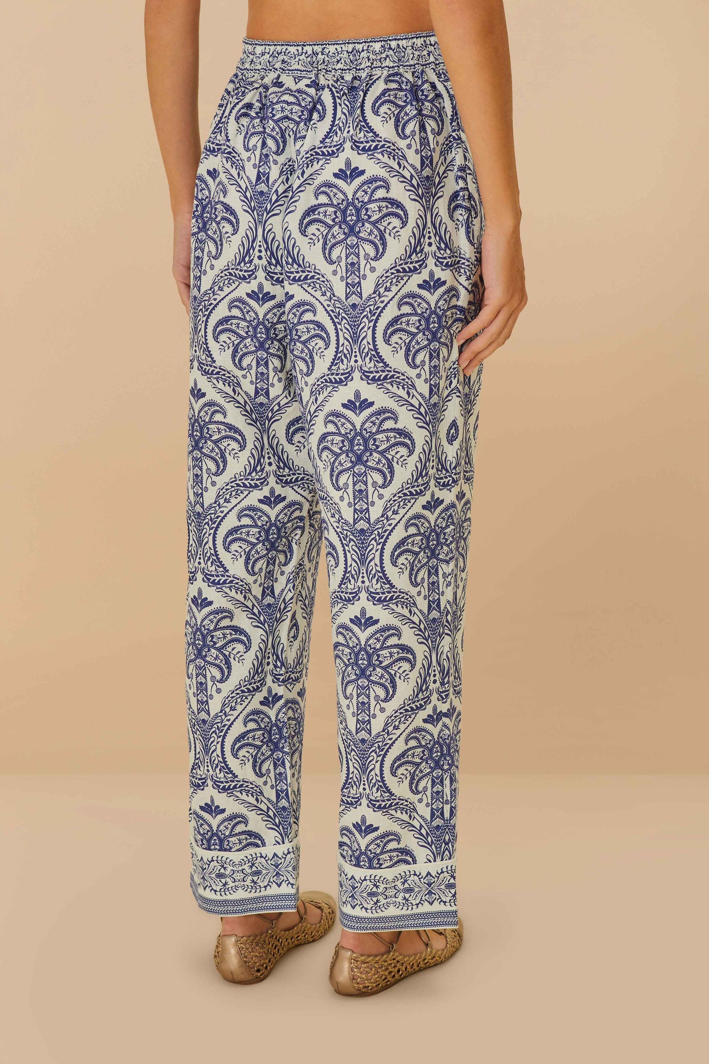 Off-White Tropical Cameo LENZING™ ECOVERO™ Euroflax™ Pantalones de pijama