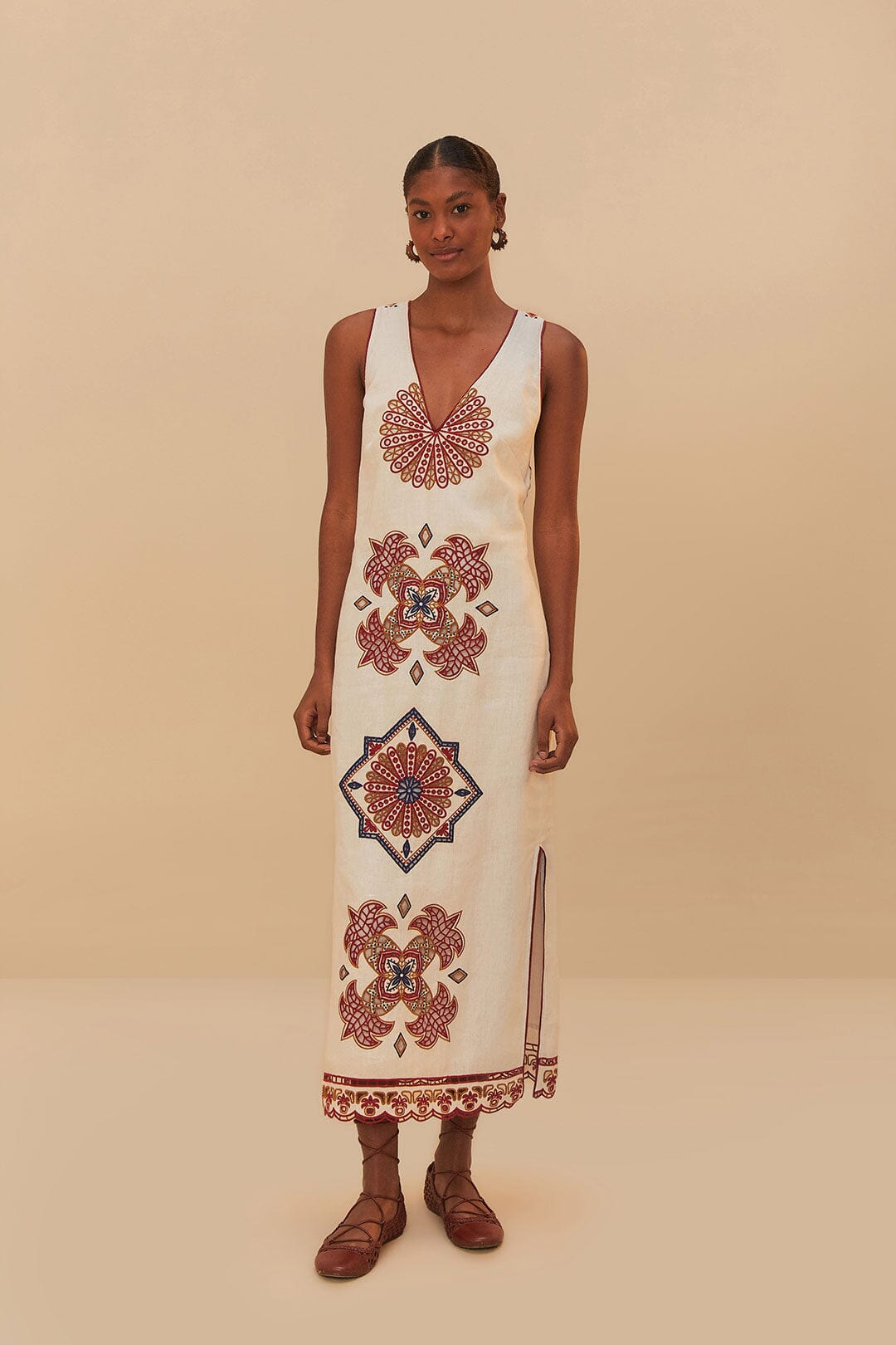 Vestido midi de lino premium Richelieu Euroflax™