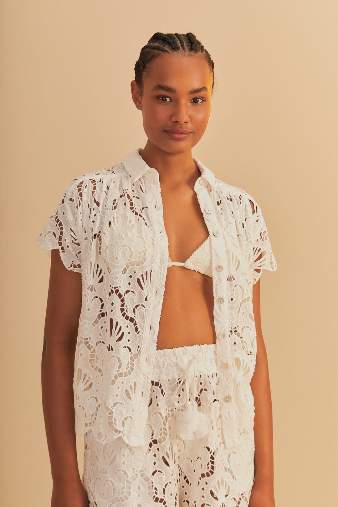 Camisa blanca Seashell Eyelet
