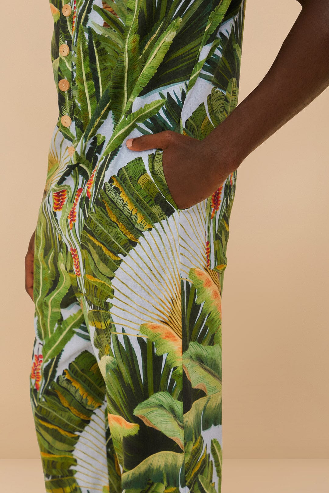 amazonia forest blue jumpsuit