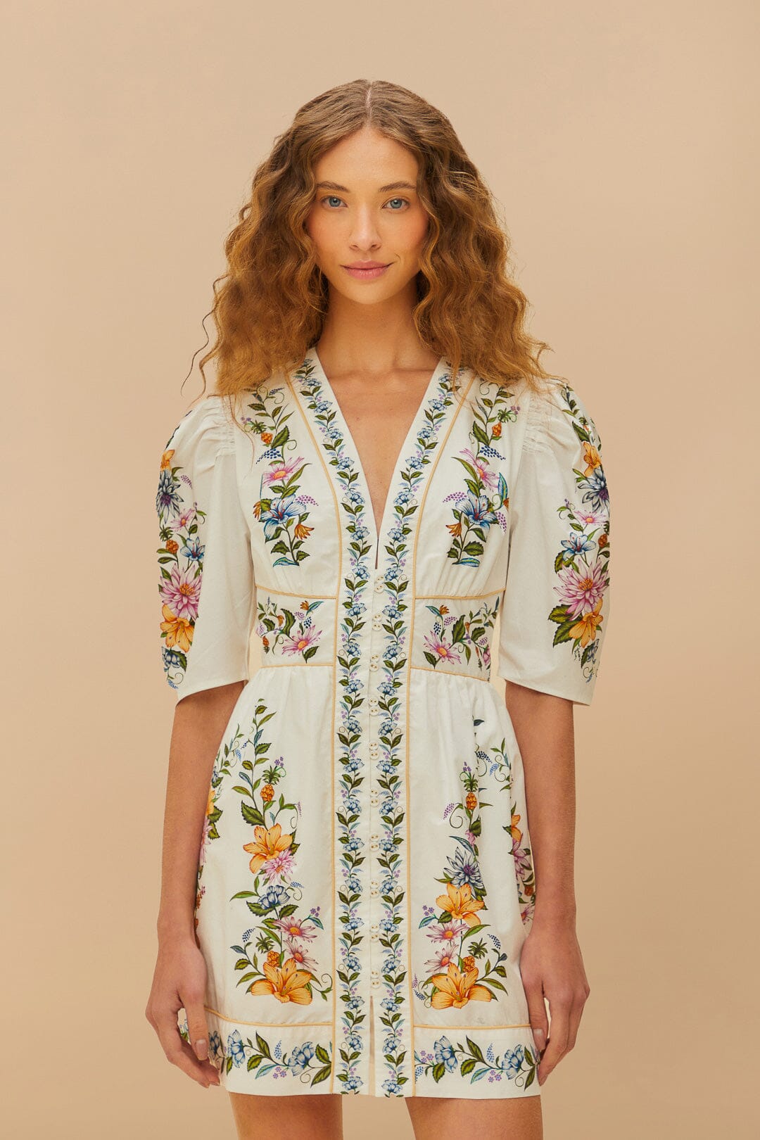 Minivestido de algodón orgánico Off-White Sweet Bloom Dreamscape