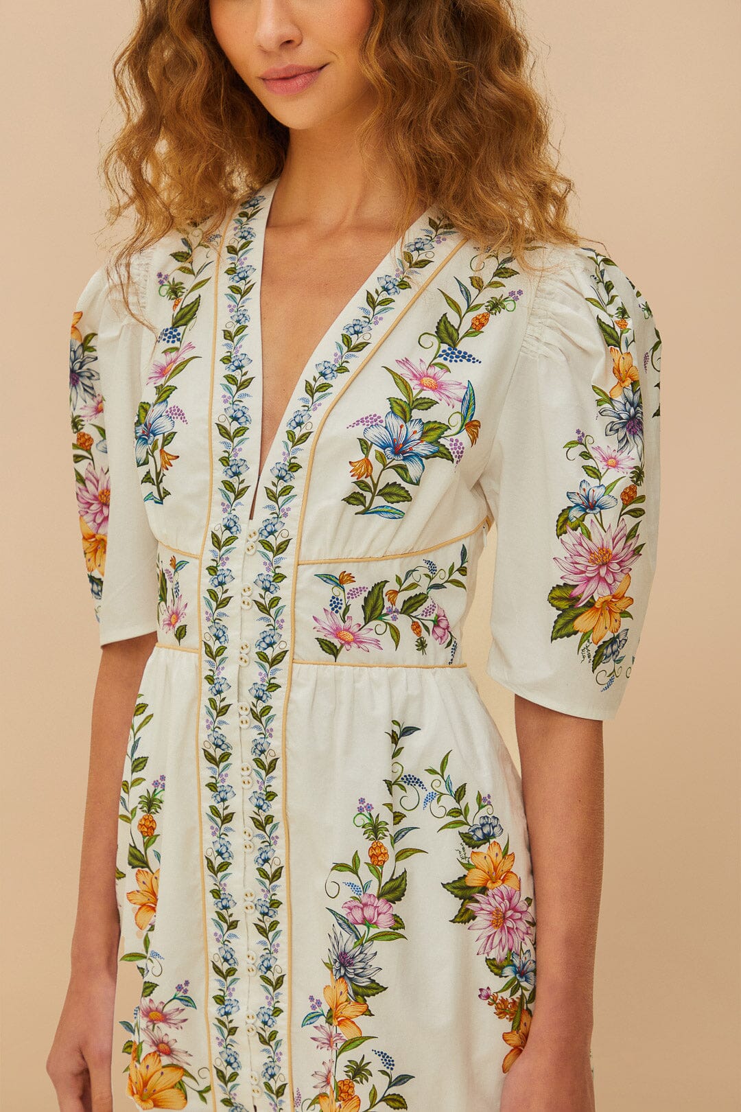 Minivestido de algodón orgánico Off-White Sweet Bloom Dreamscape