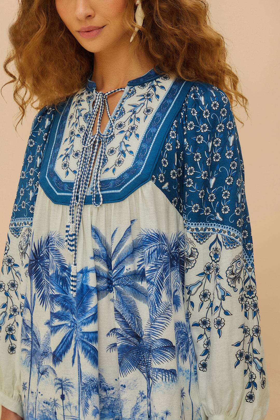 Minivestido Off-White Palm Tree Beach