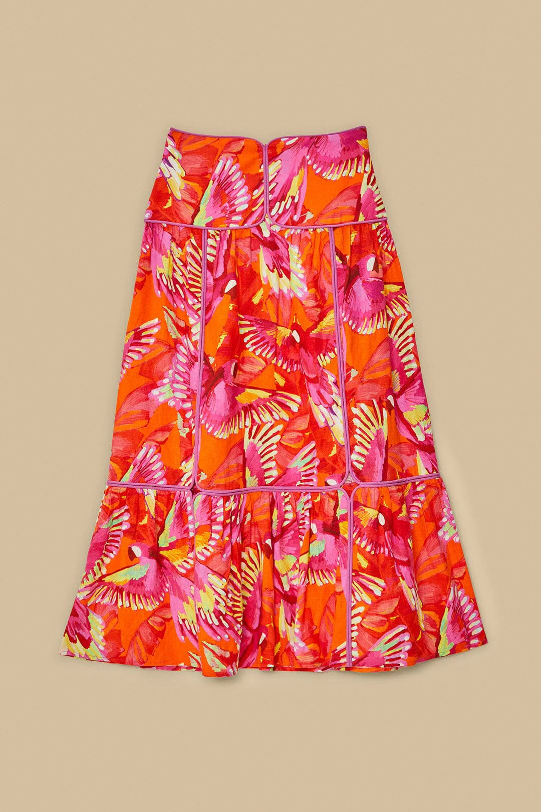 Maxi Falda Orange Flying Birds lenzing™ ecovero™ euroflax™
