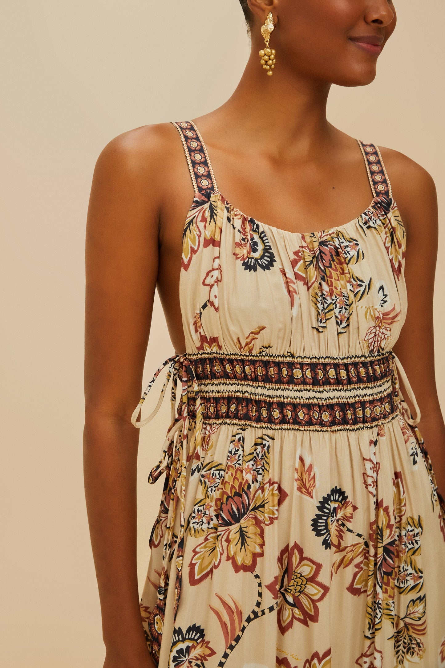 Vestido Midi Sin Mangas Sand Aura