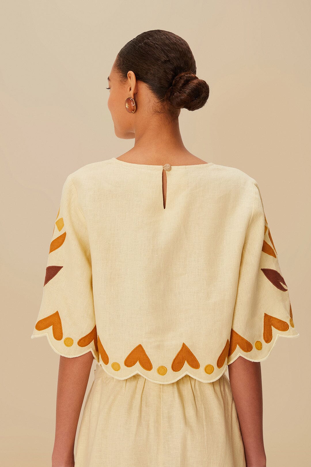 Blusa de lino de primera calidad Sand Summer Cutwork Euroflax™