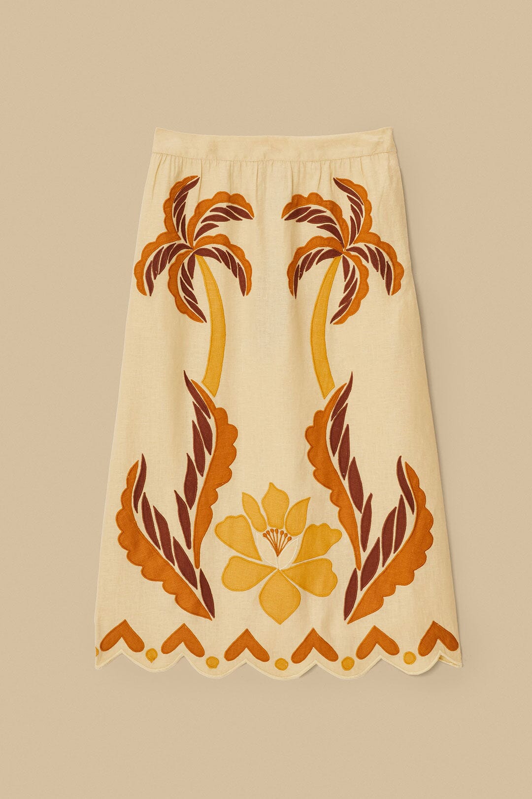 Falda de lino de primera calidad Sand Summer Cutwork Euroflax™