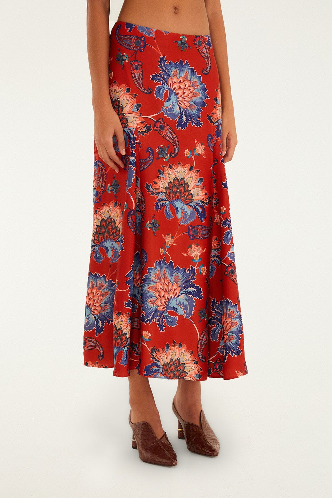 luang red maxi skirt