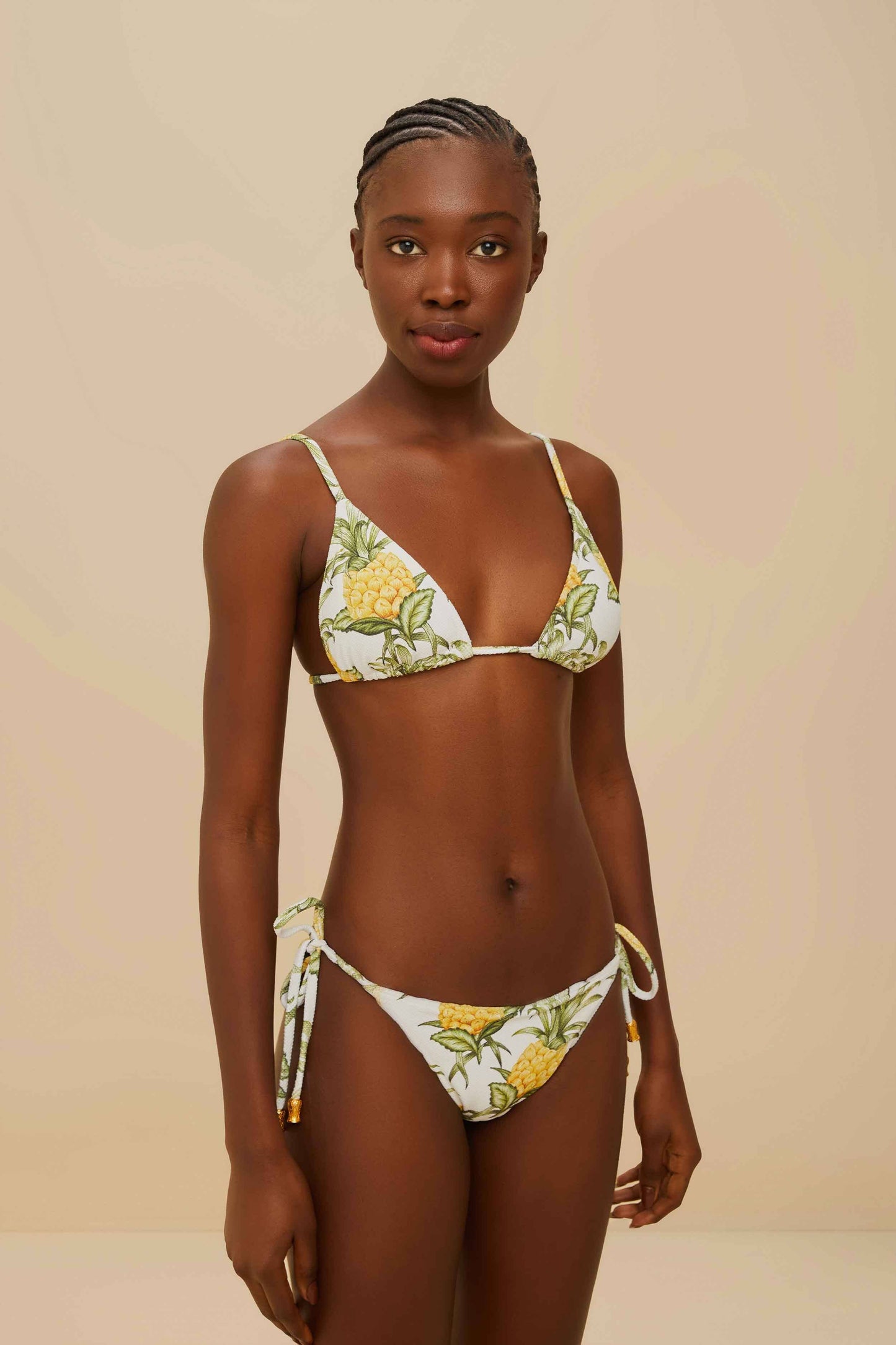 delicate pineapple triangle bikini top