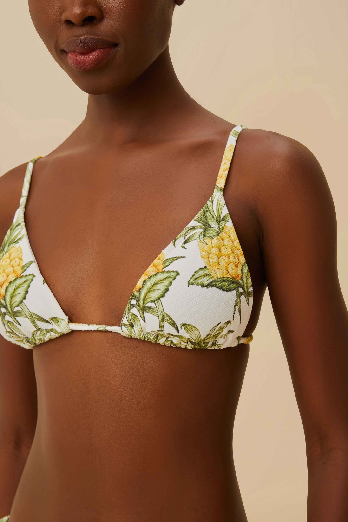delicate pineapple triangle bikini top